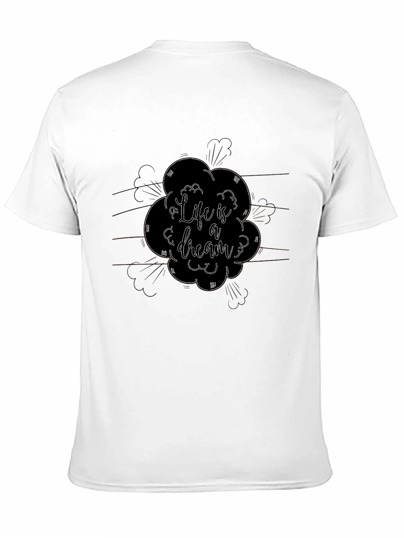 Life is a Dream Graphic Tee - Black Cotton