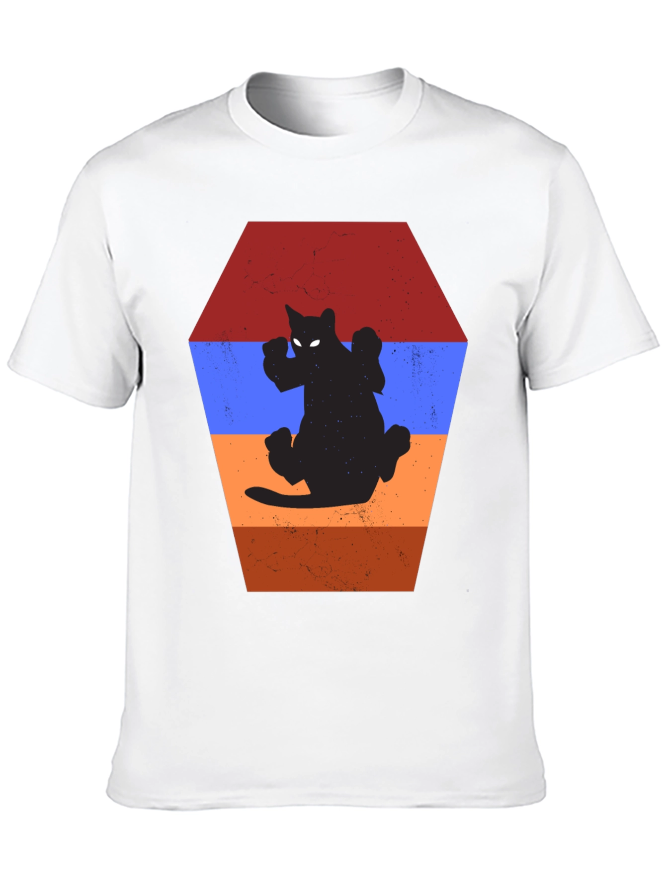 Retro Cat Silhouette T-Shirt - Unique Design