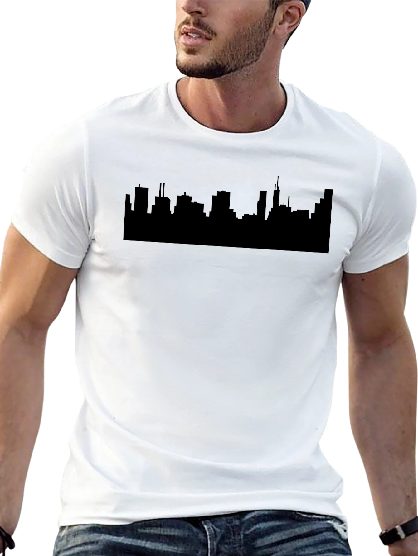 Cityscape Silhouette Black T-Shirt