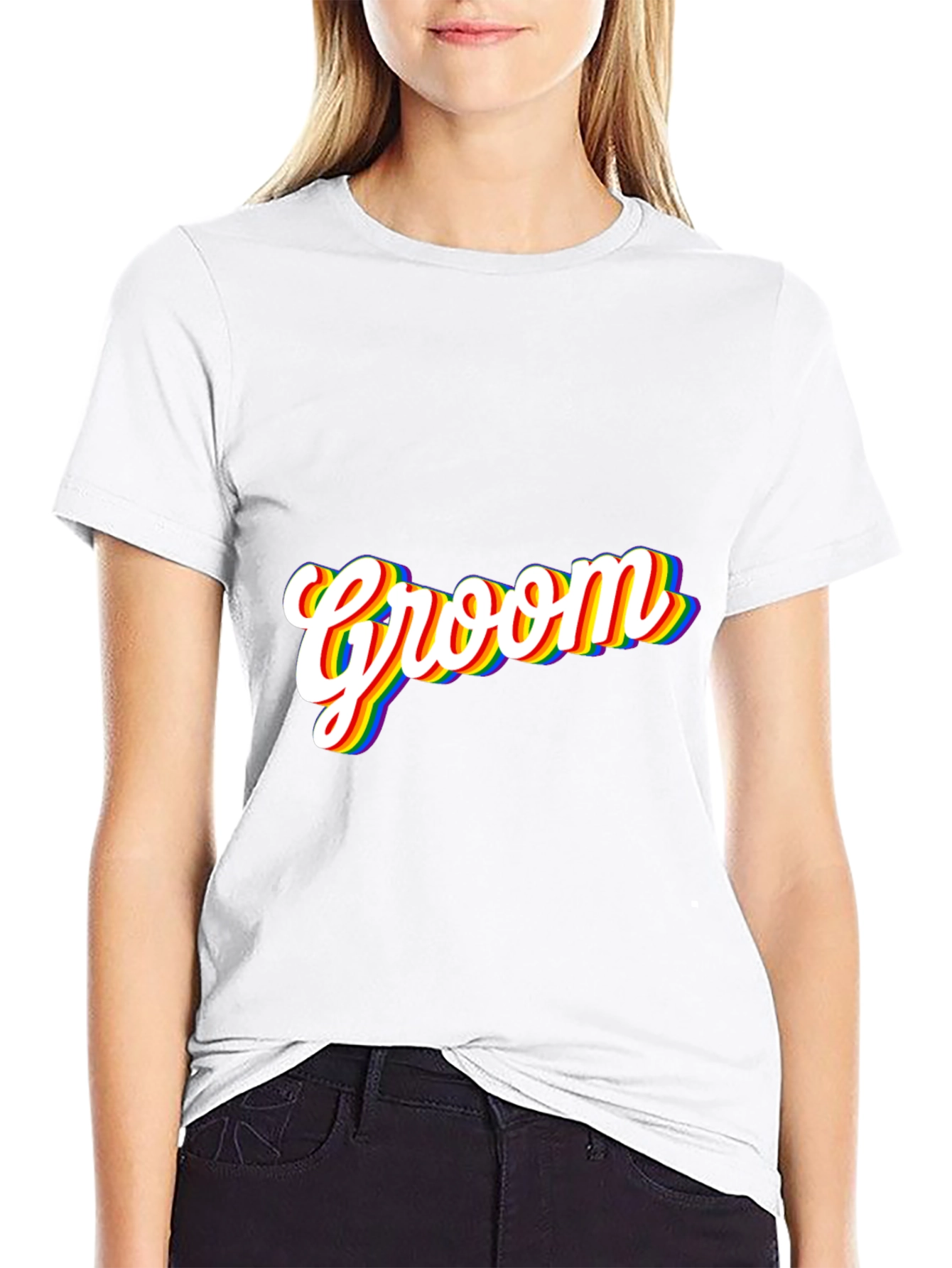 Groom Rainbow Pride T-Shirt - Black