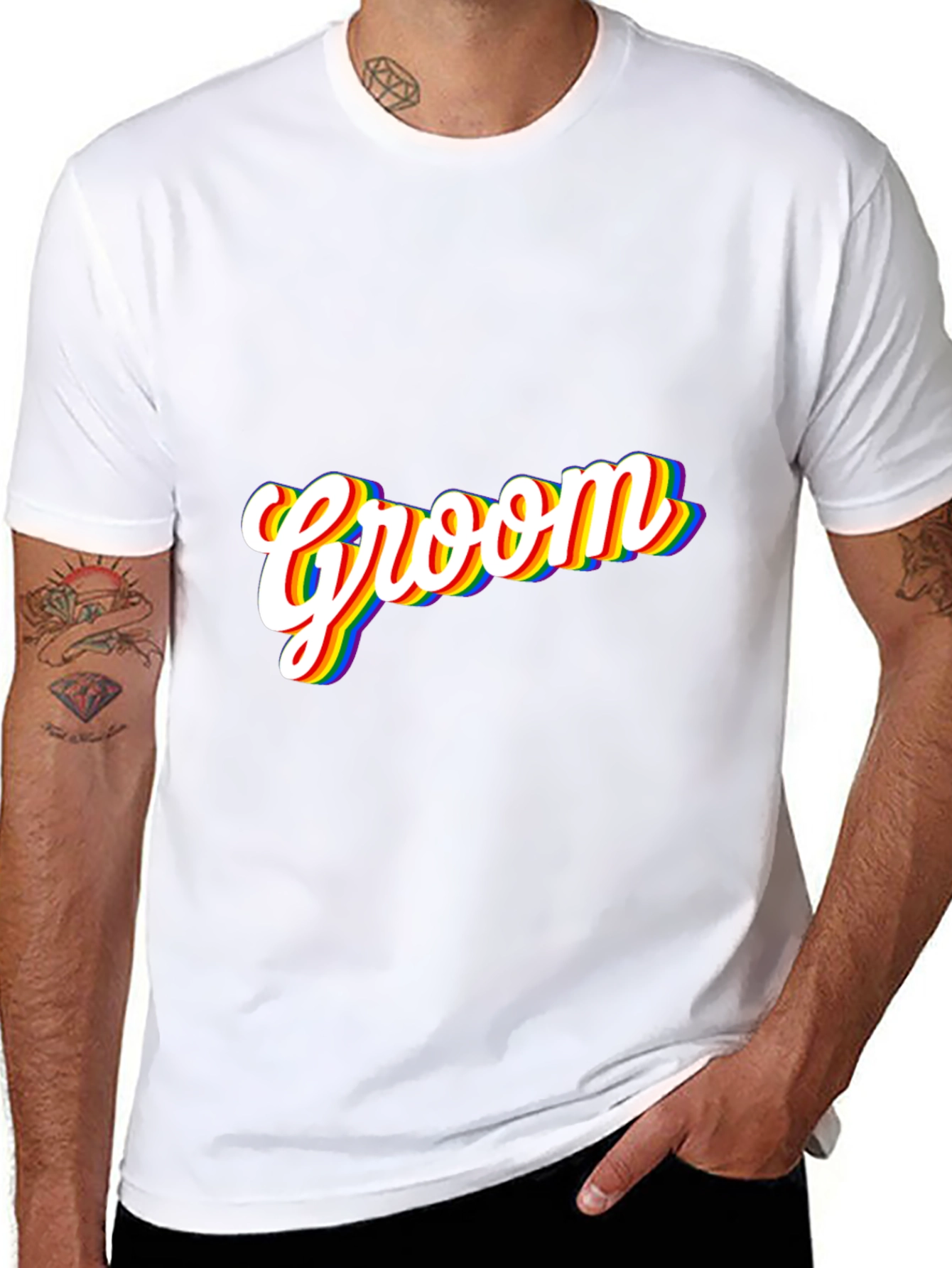 Groom Rainbow Pride T-Shirt - Black