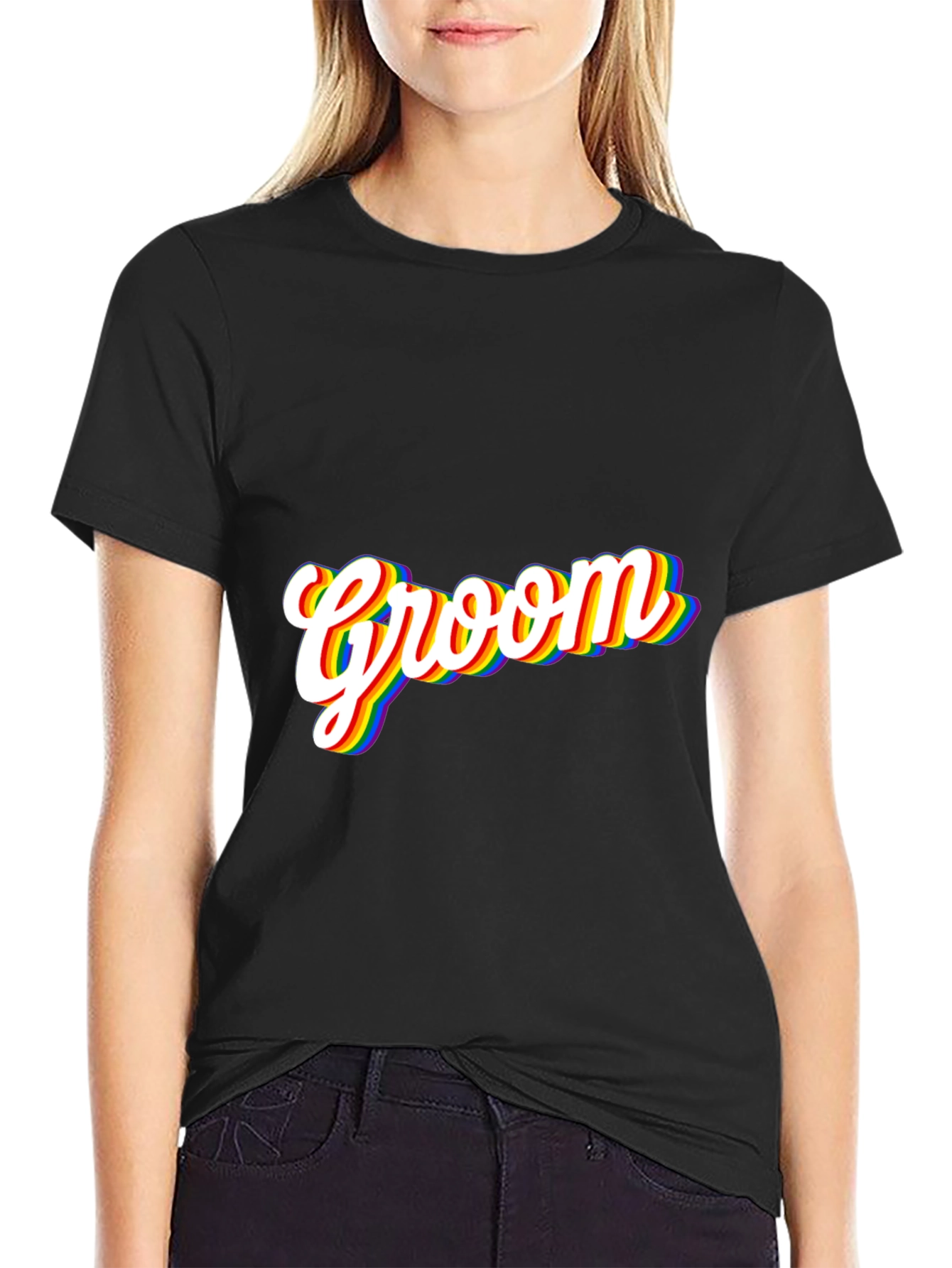 Groom Rainbow Pride T-Shirt - Black