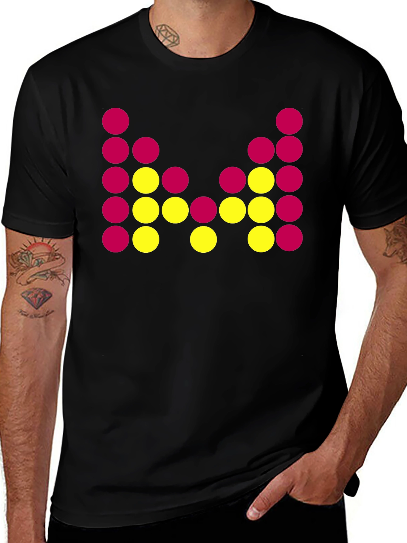 Abstract Dot Design Black T-Shirt