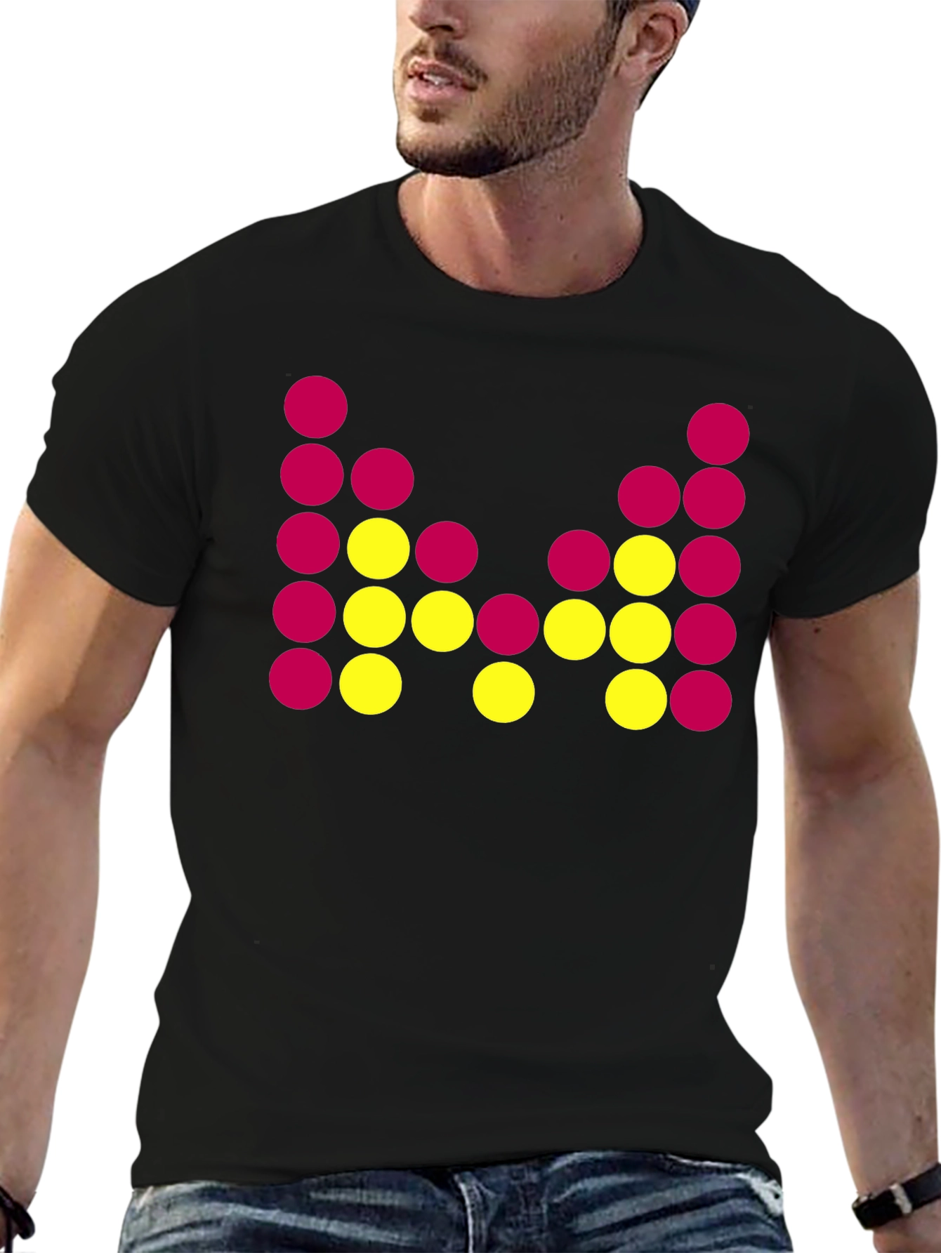 Abstract Dot Design Black T-Shirt