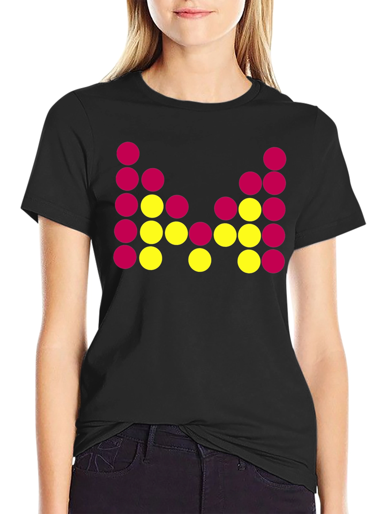Abstract Dot Design Black T-Shirt