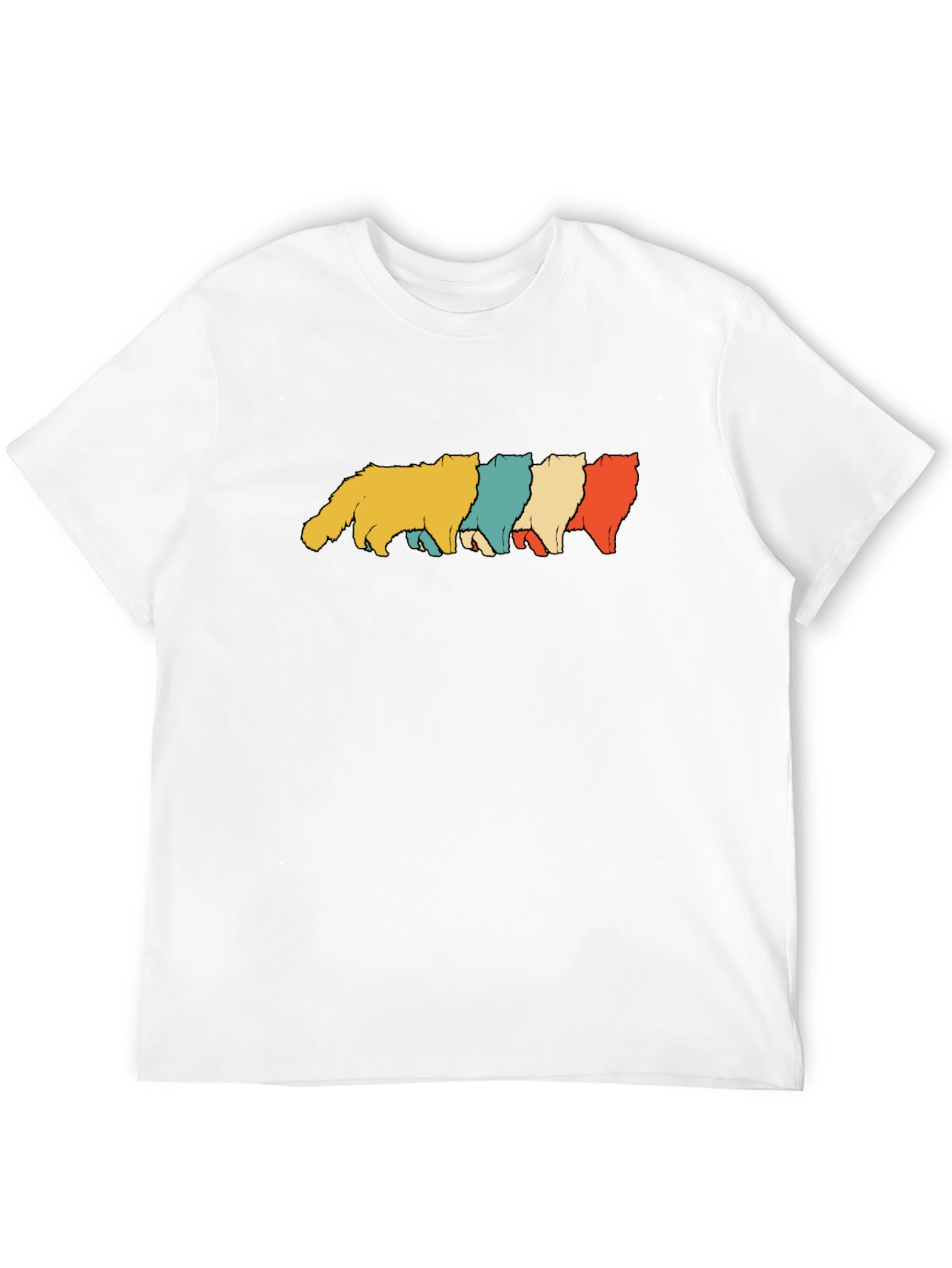 Retro Cat Parade Black T-Shirt