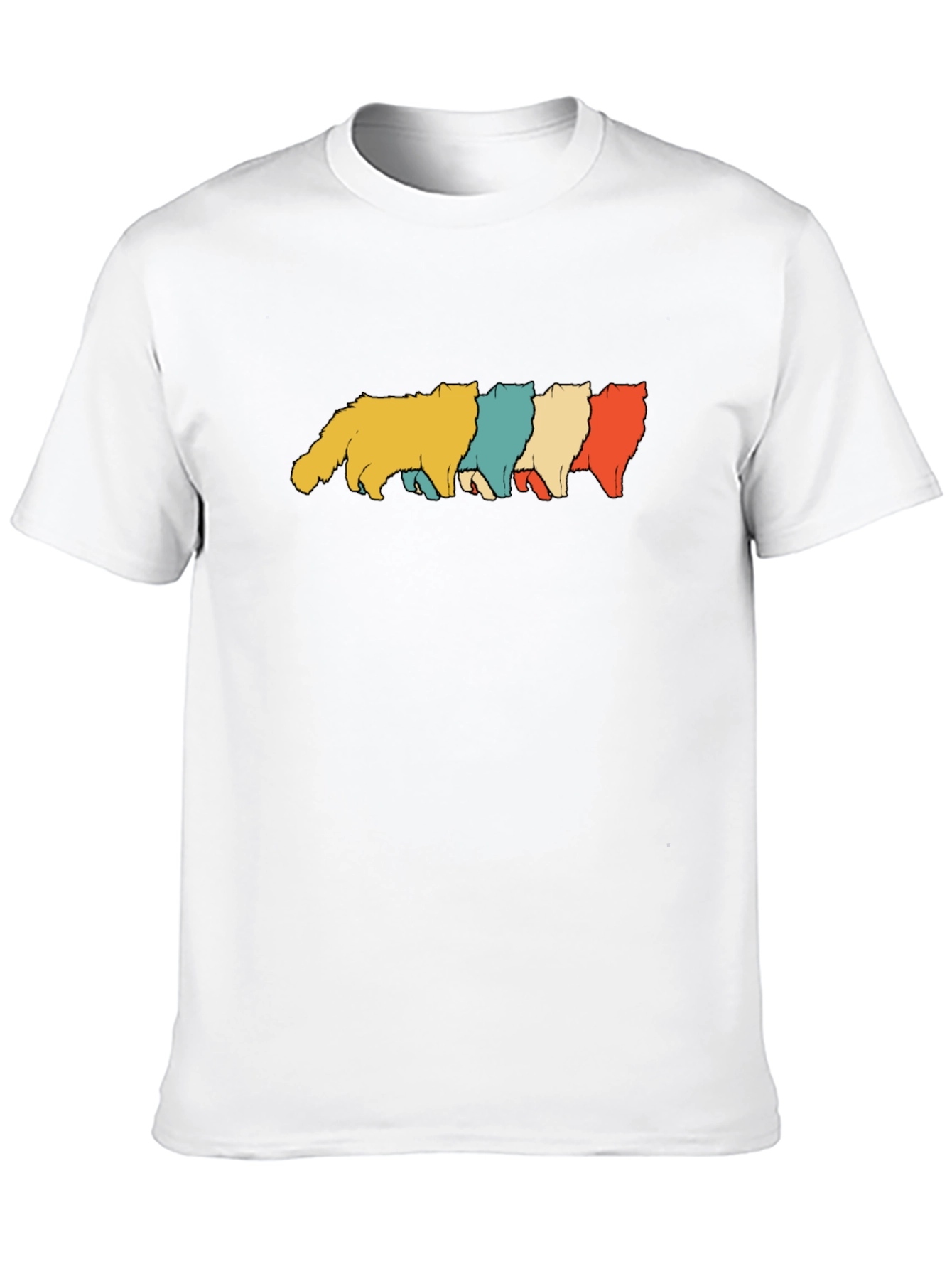 Retro Cat Parade Black T-Shirt