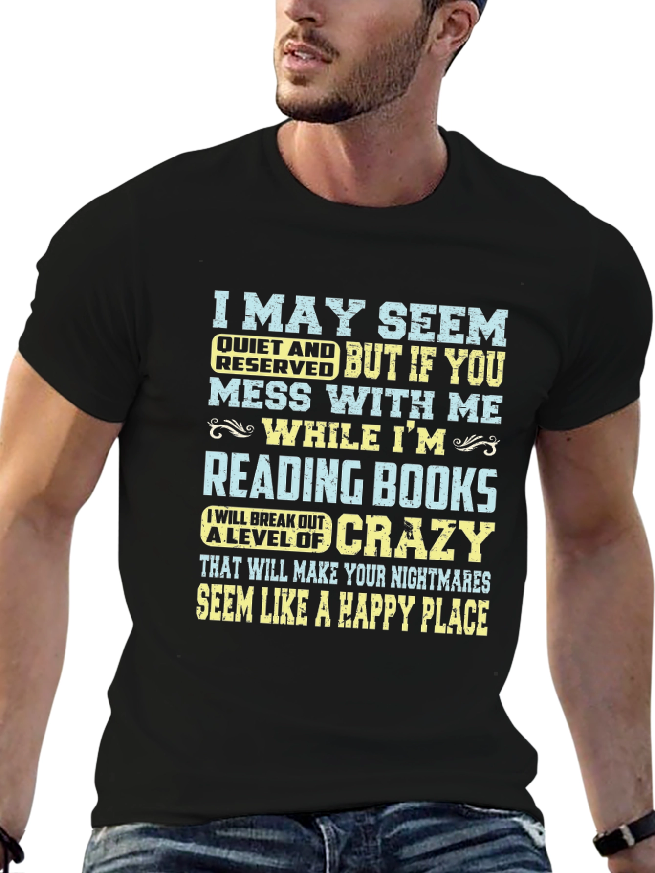 Funny Reading Books T-Shirt - May Seem Quiet Crazy