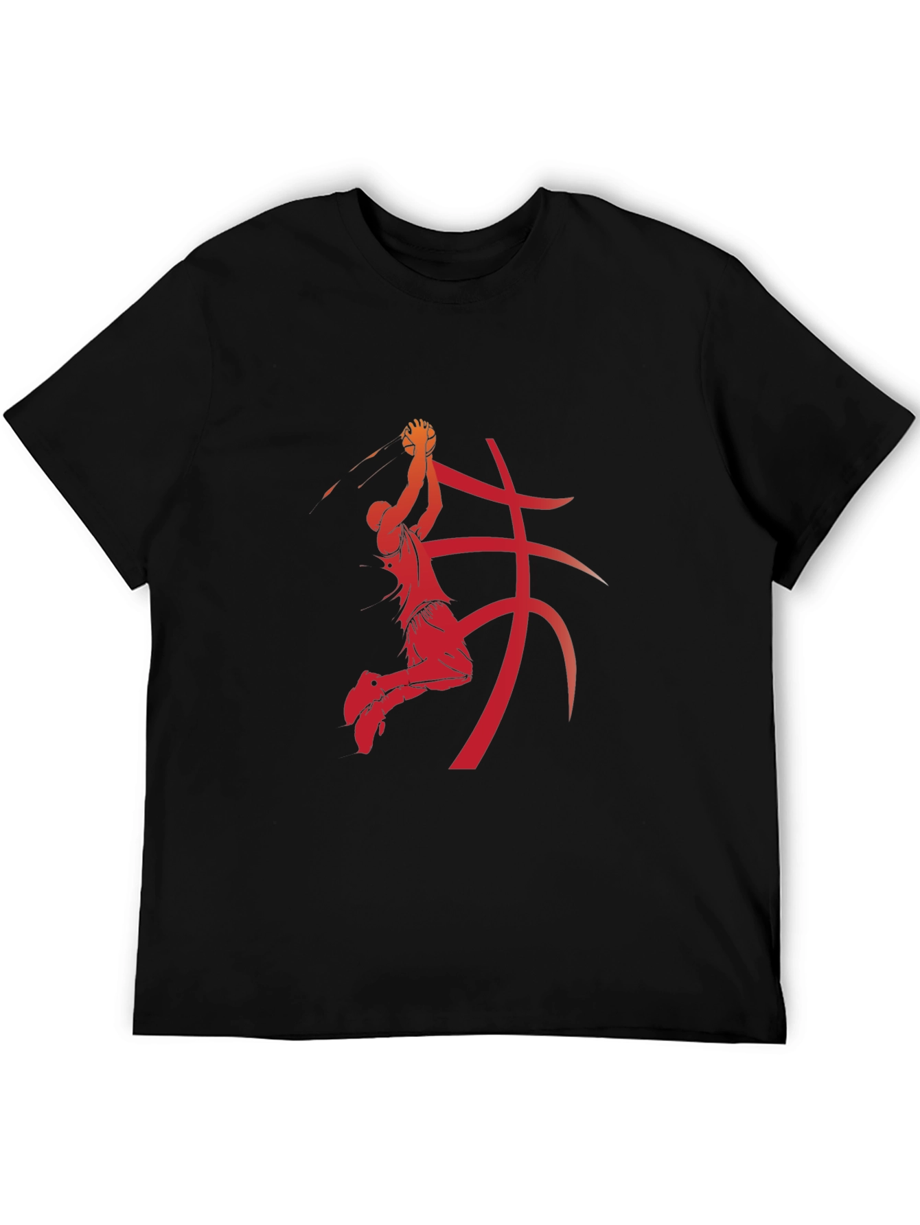 Basketball Player Graphic Print Black T-Shirt