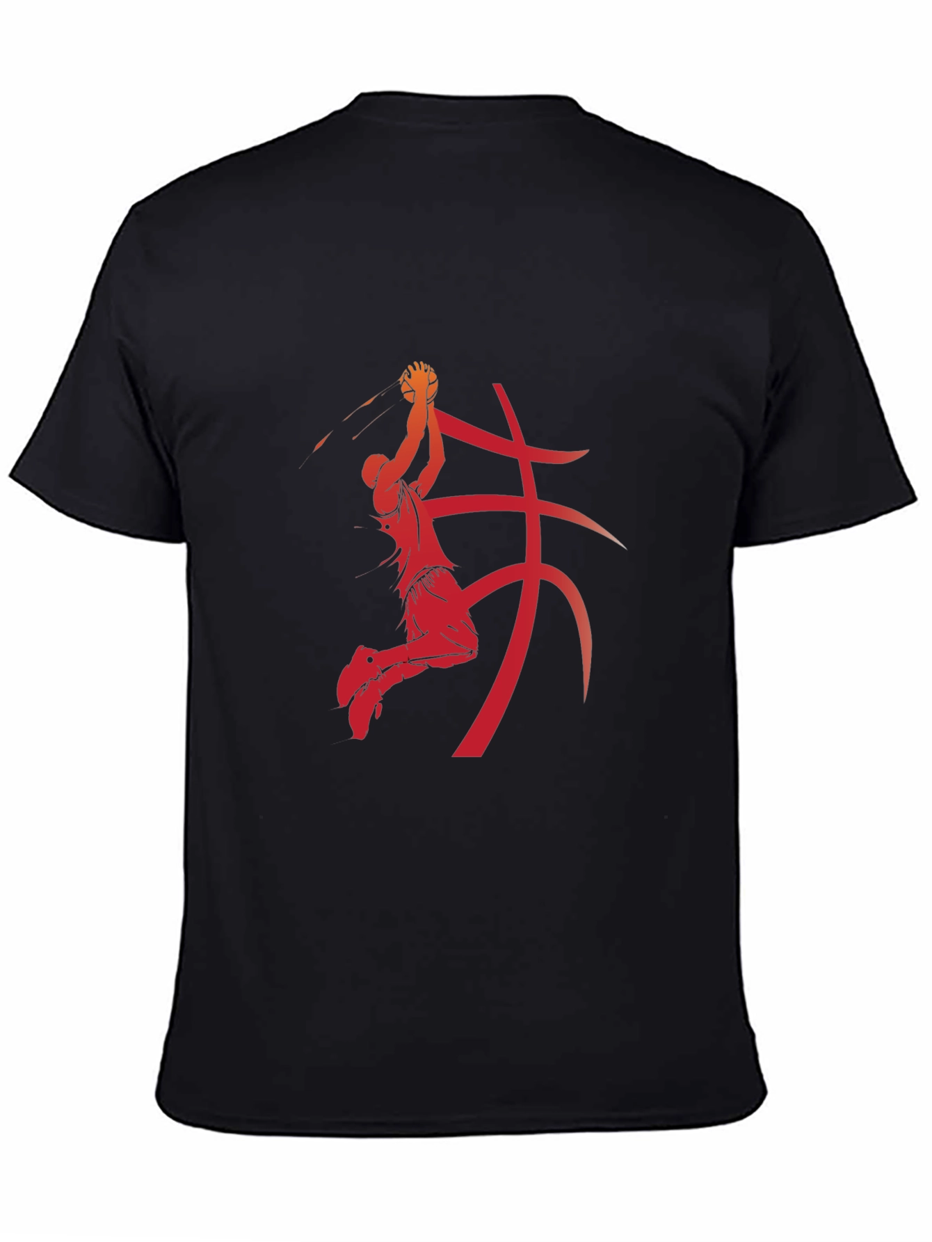Basketball Player Graphic Print Black T-Shirt
