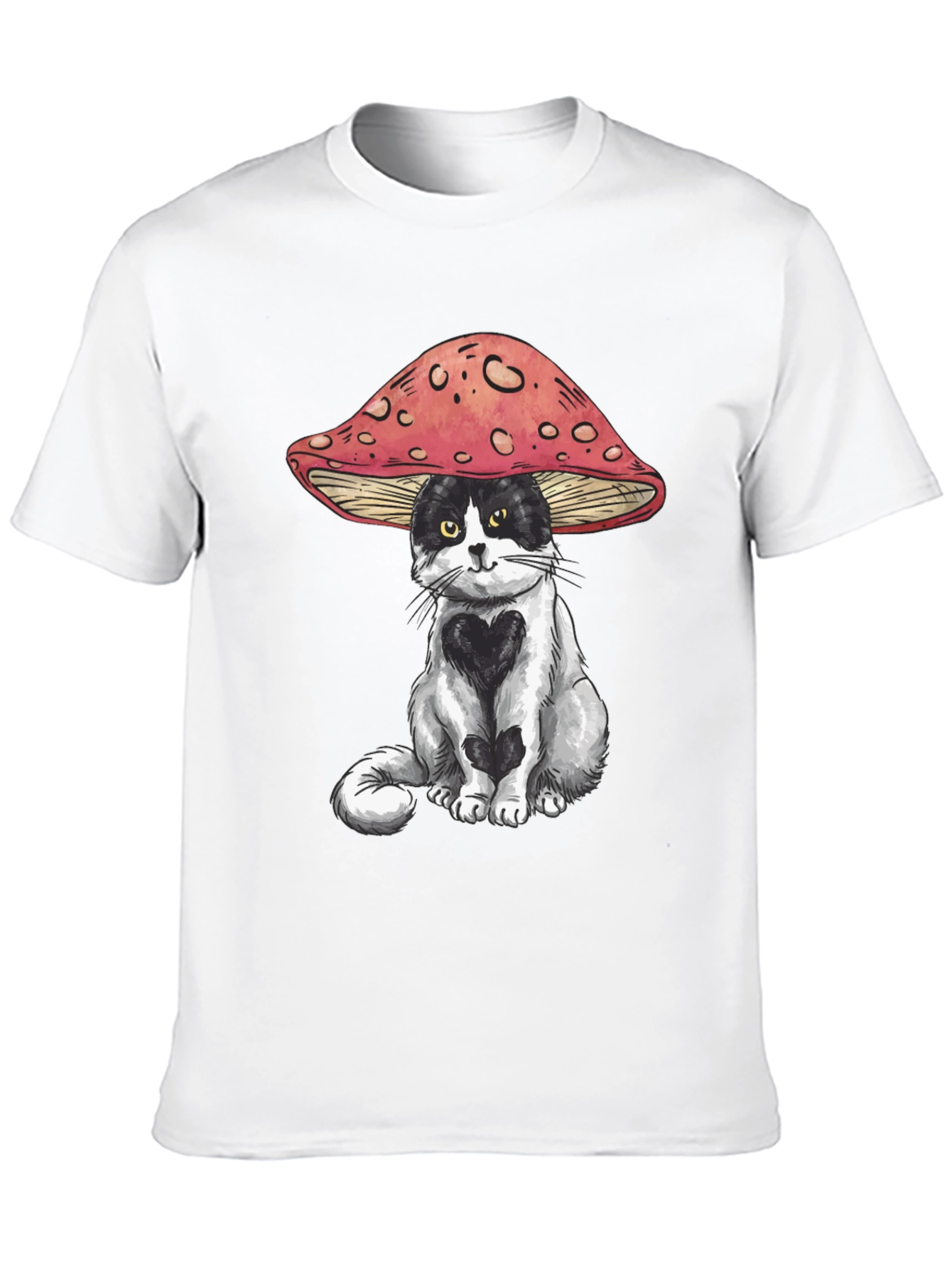 Mushroom Cat T-Shirt: Whimsical Graphic Tee