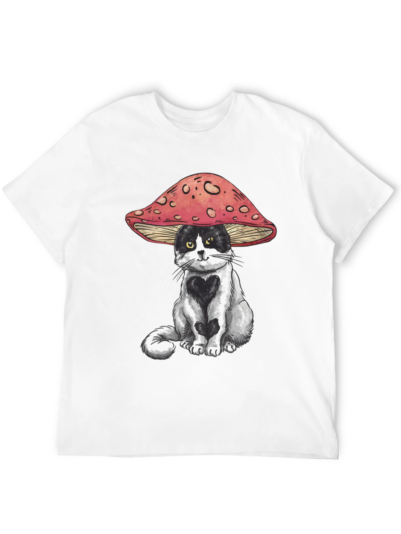 Mushroom Cat T-Shirt: Whimsical Graphic Tee