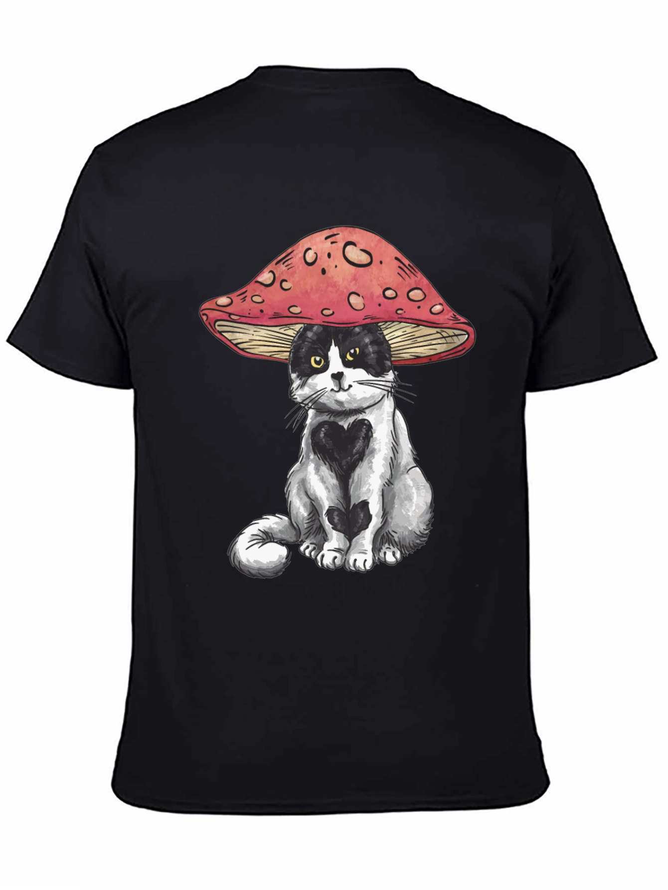 Mushroom Cat T-Shirt: Whimsical Graphic Tee