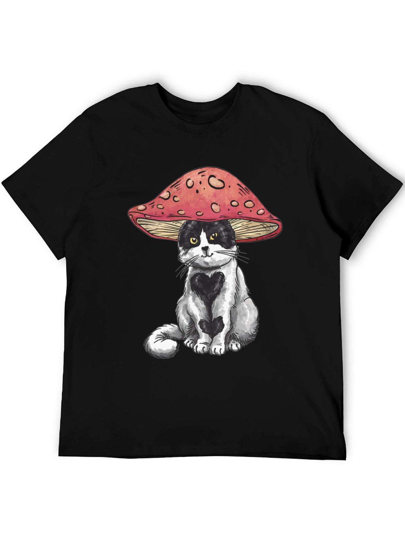 Mushroom Cat T-Shirt: Whimsical Graphic Tee