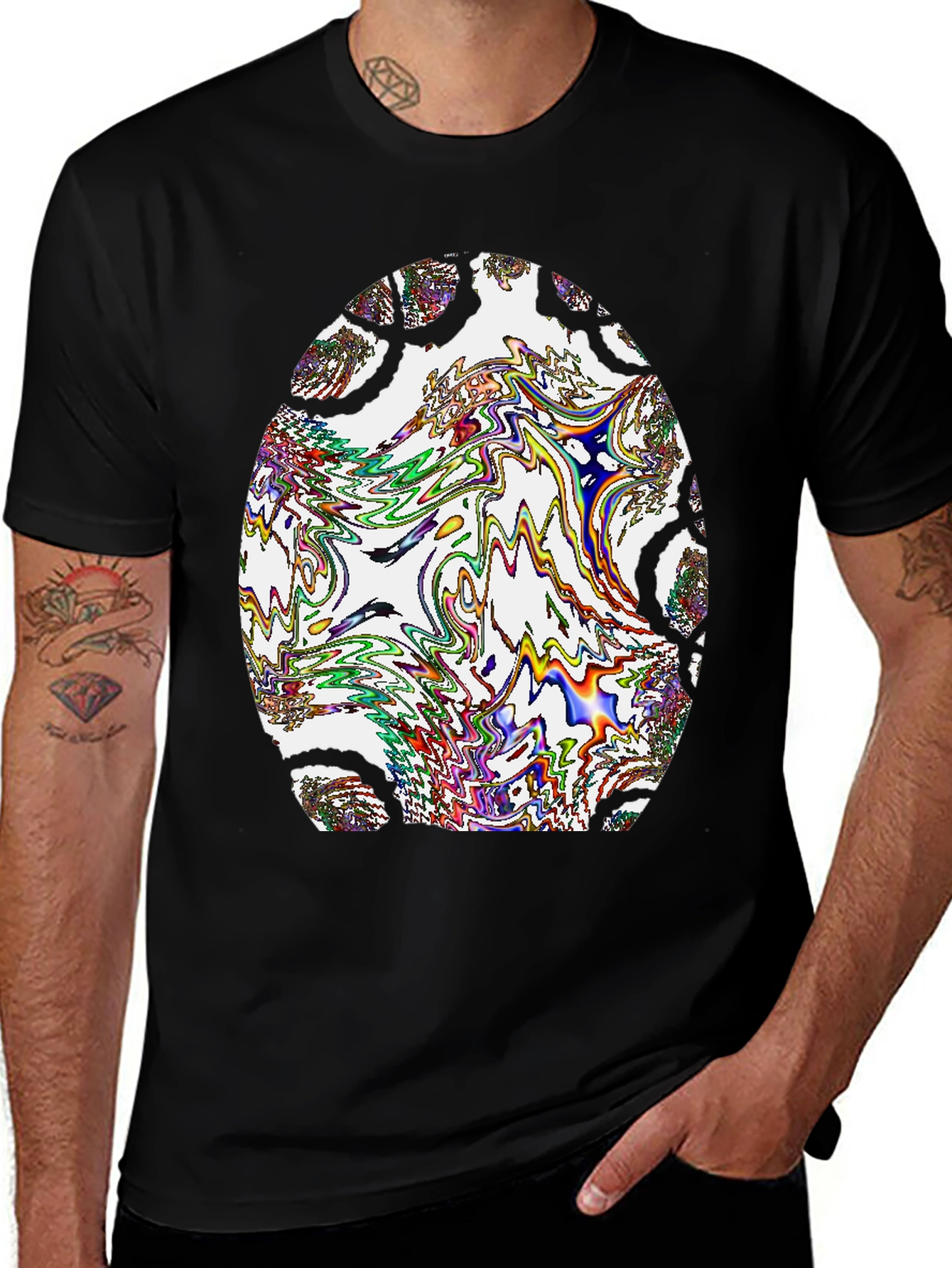Abstract Art Mens Black T-Shirt