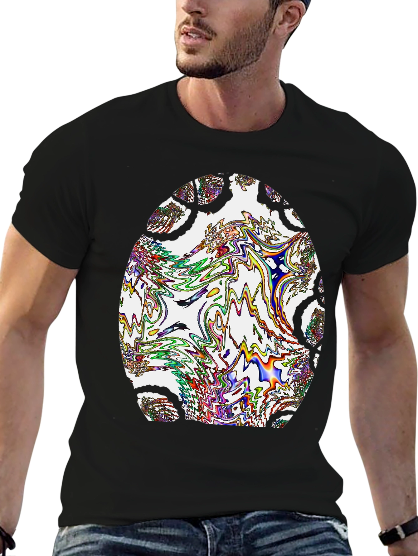 Abstract Art Mens Black T-Shirt