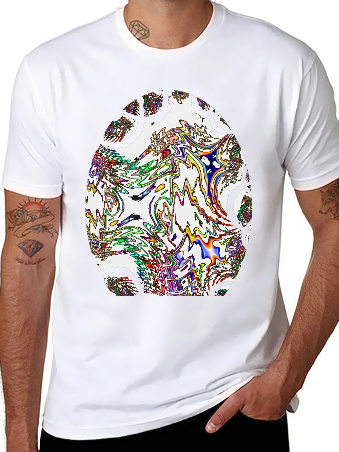 Abstract Art Mens Black T-Shirt