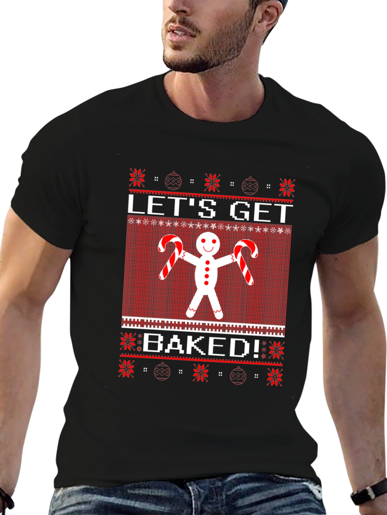 Lets Get Baked Gingerbread Ugly Christmas Sweater T-Shirt