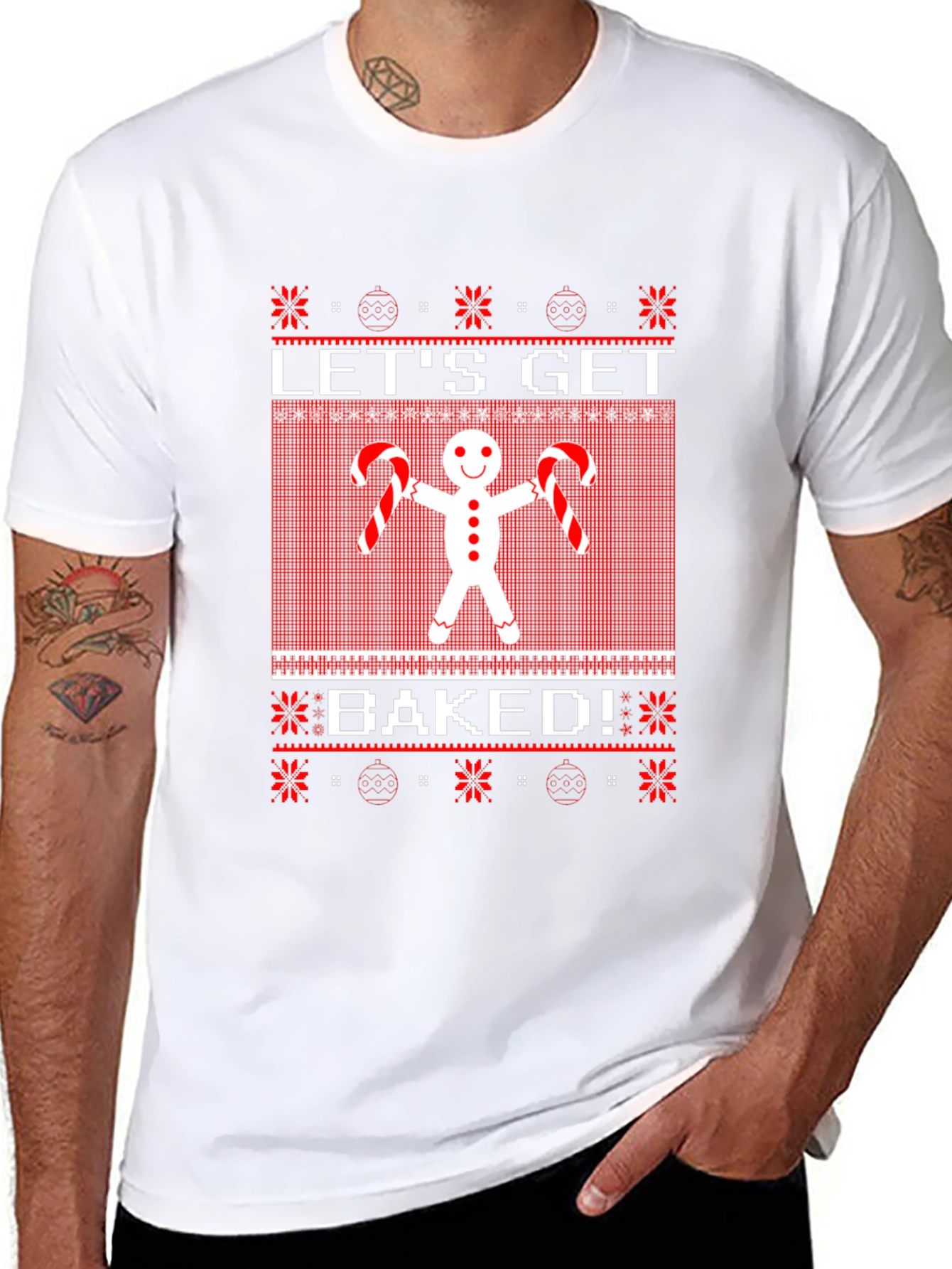 Lets Get Baked Gingerbread Ugly Christmas Sweater T-Shirt