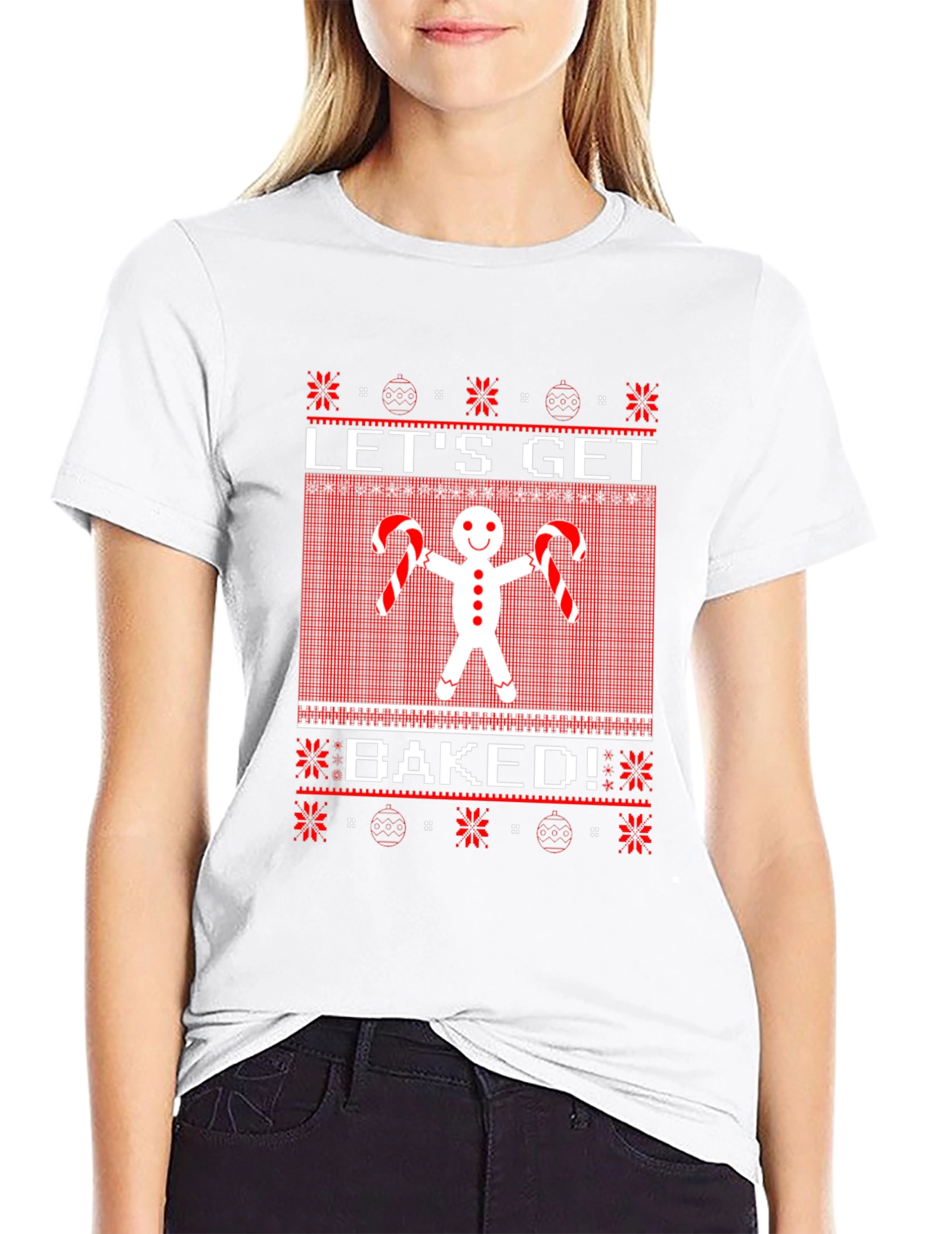 Lets Get Baked Gingerbread Ugly Christmas Sweater T-Shirt