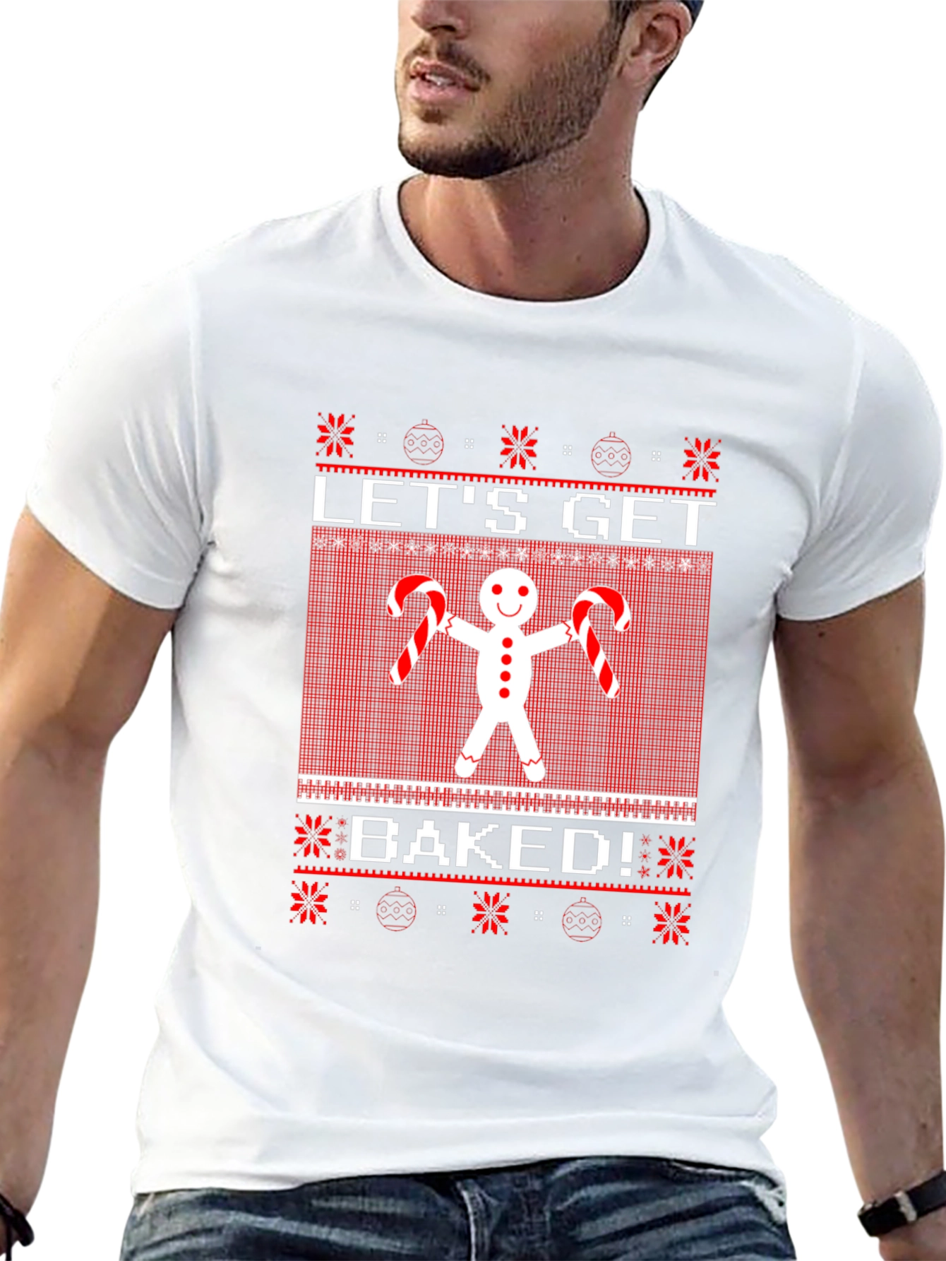 Lets Get Baked Gingerbread Ugly Christmas Sweater T-Shirt