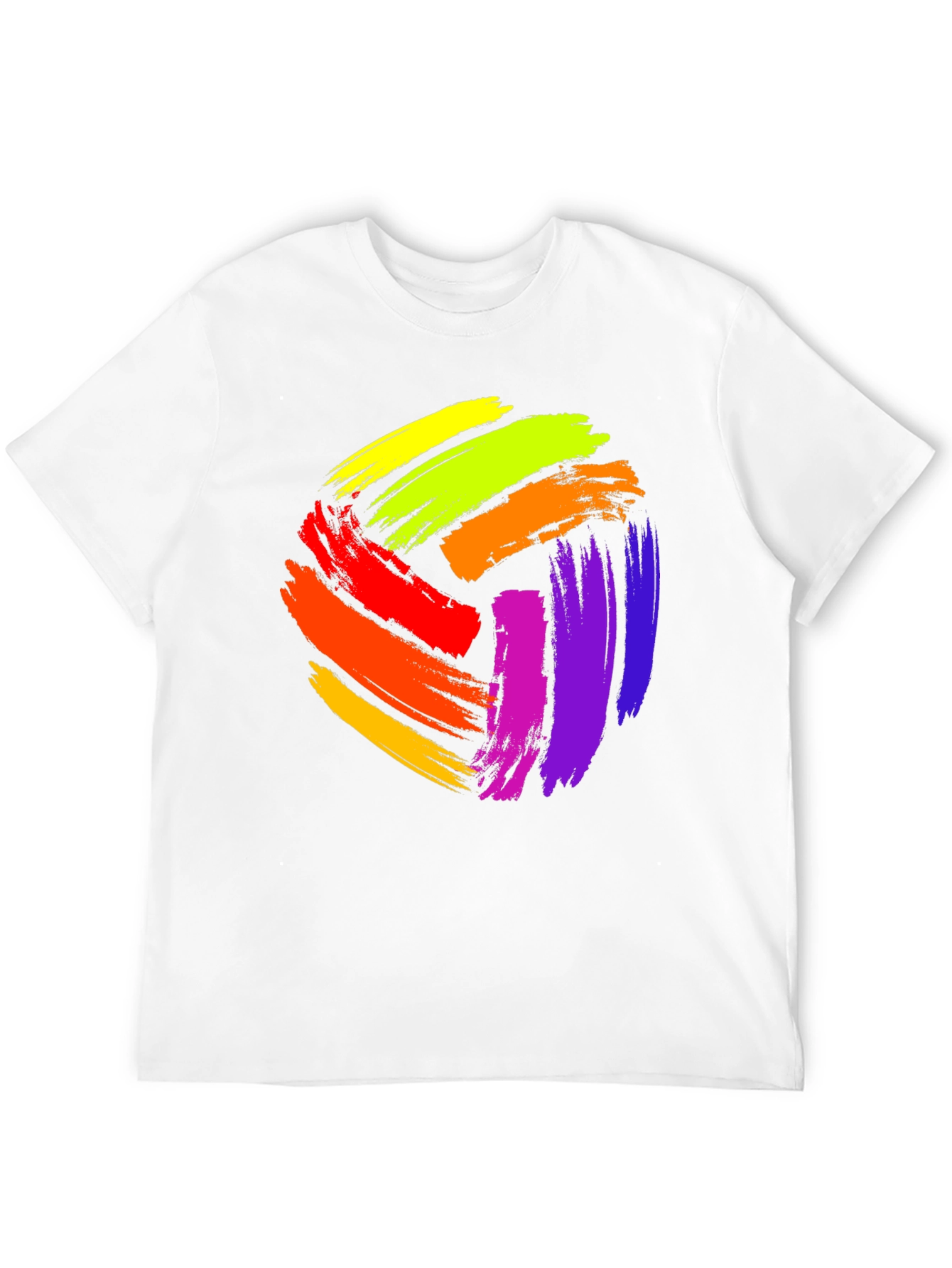 Vibrant Paint Stroke Design Black T-Shirt