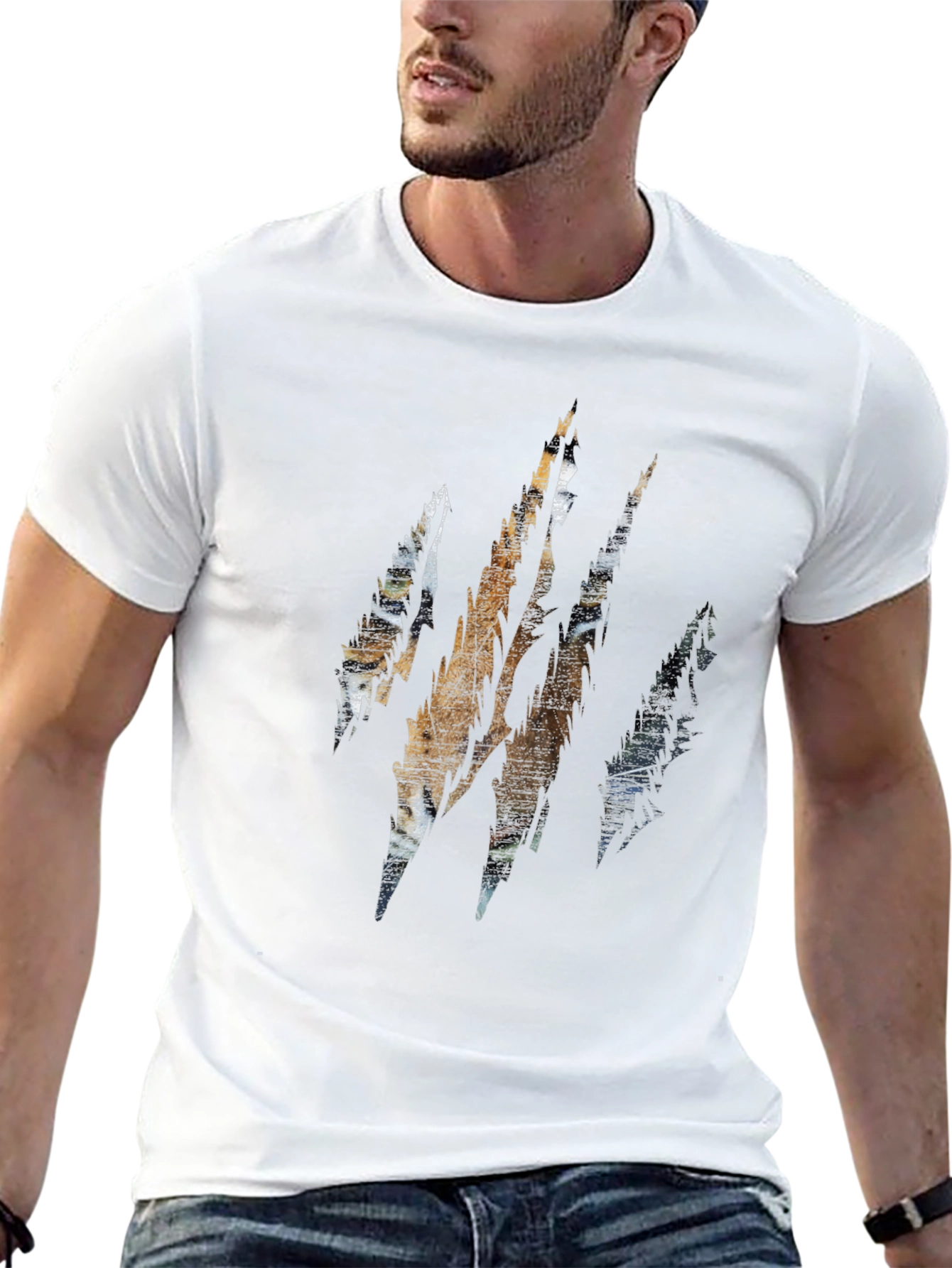 Tiger Claw Graphic Print Black T-Shirt