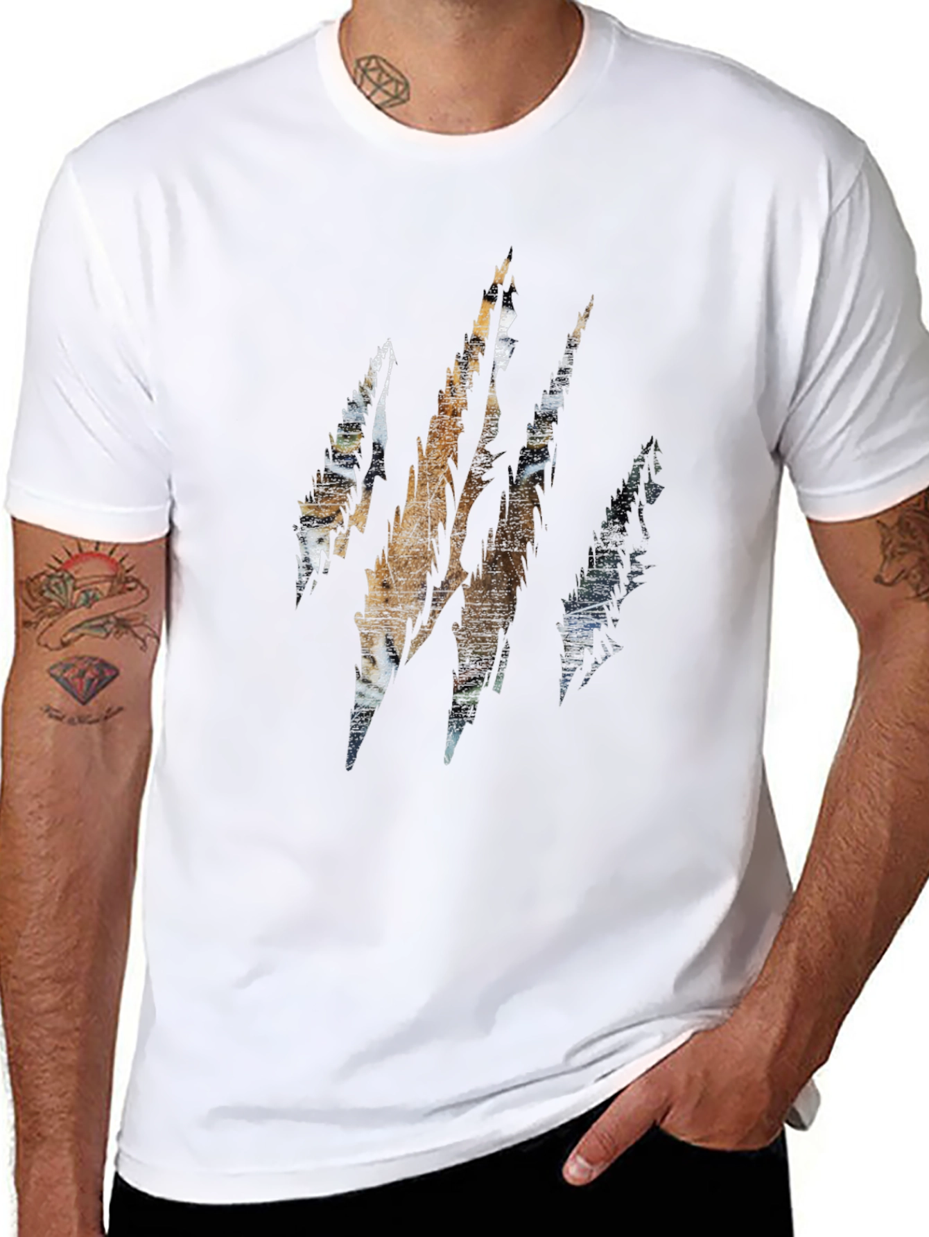 Tiger Claw Graphic Print Black T-Shirt