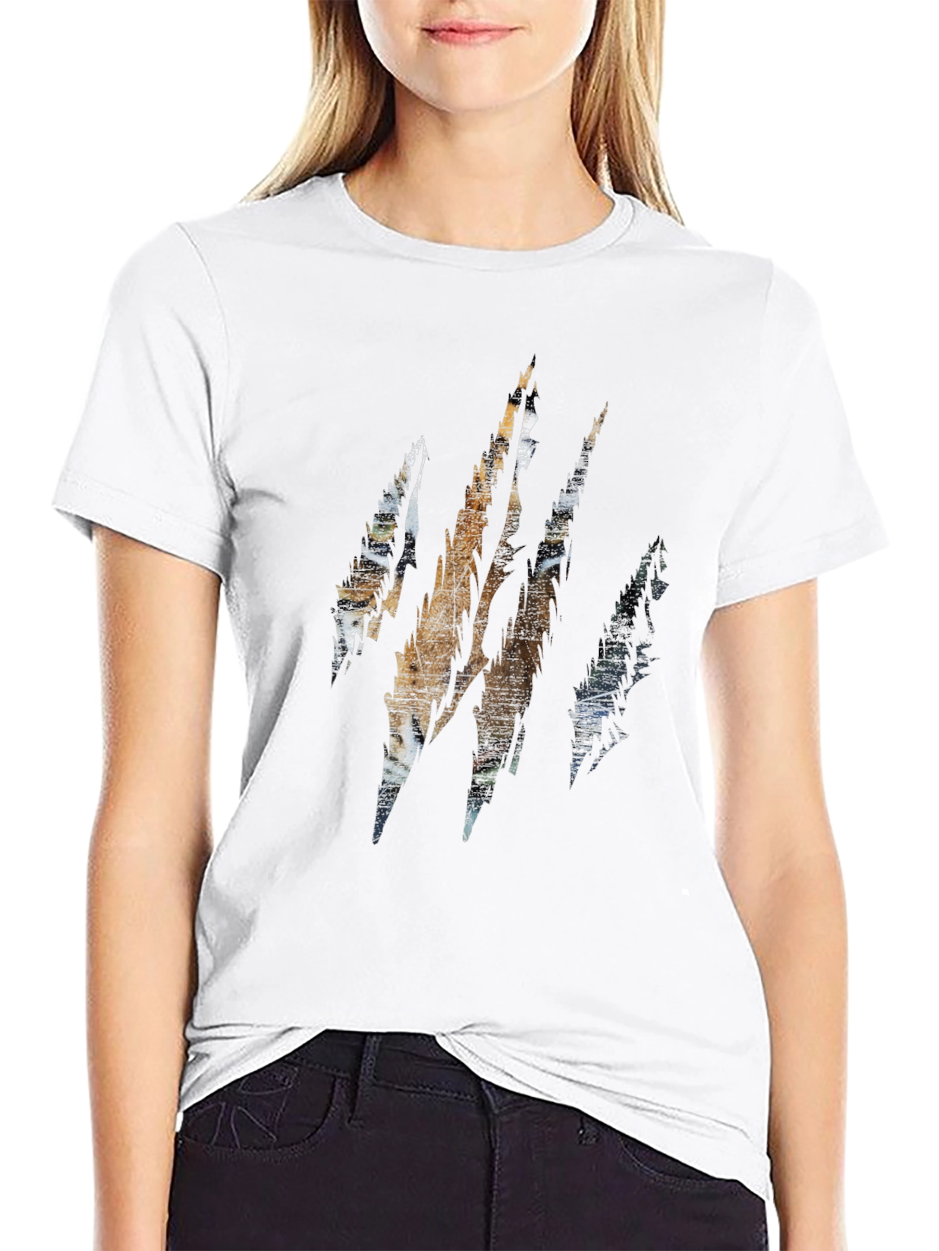 Tiger Claw Graphic Print Black T-Shirt