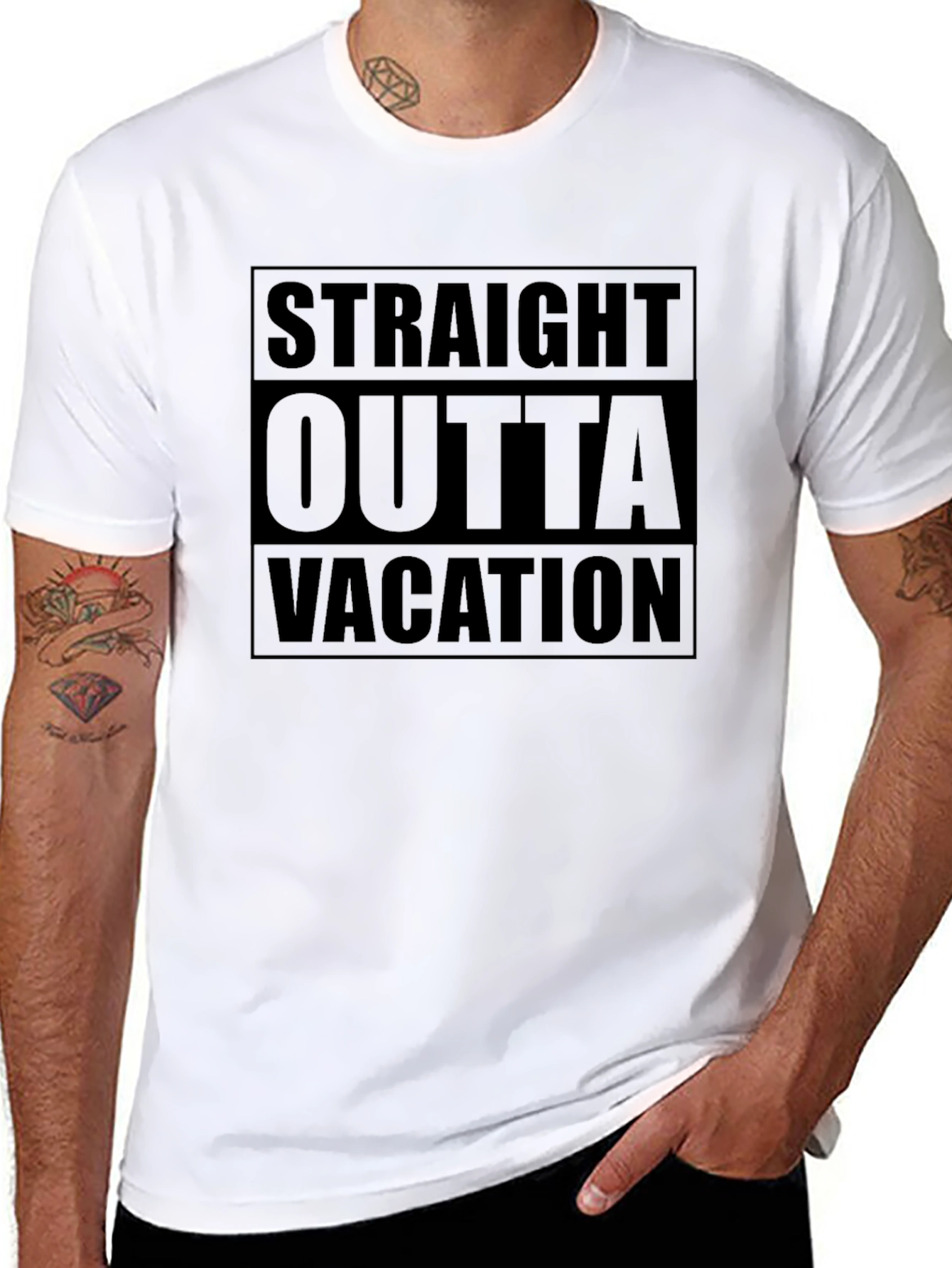 Straight Outta Vacation Black T-Shirt