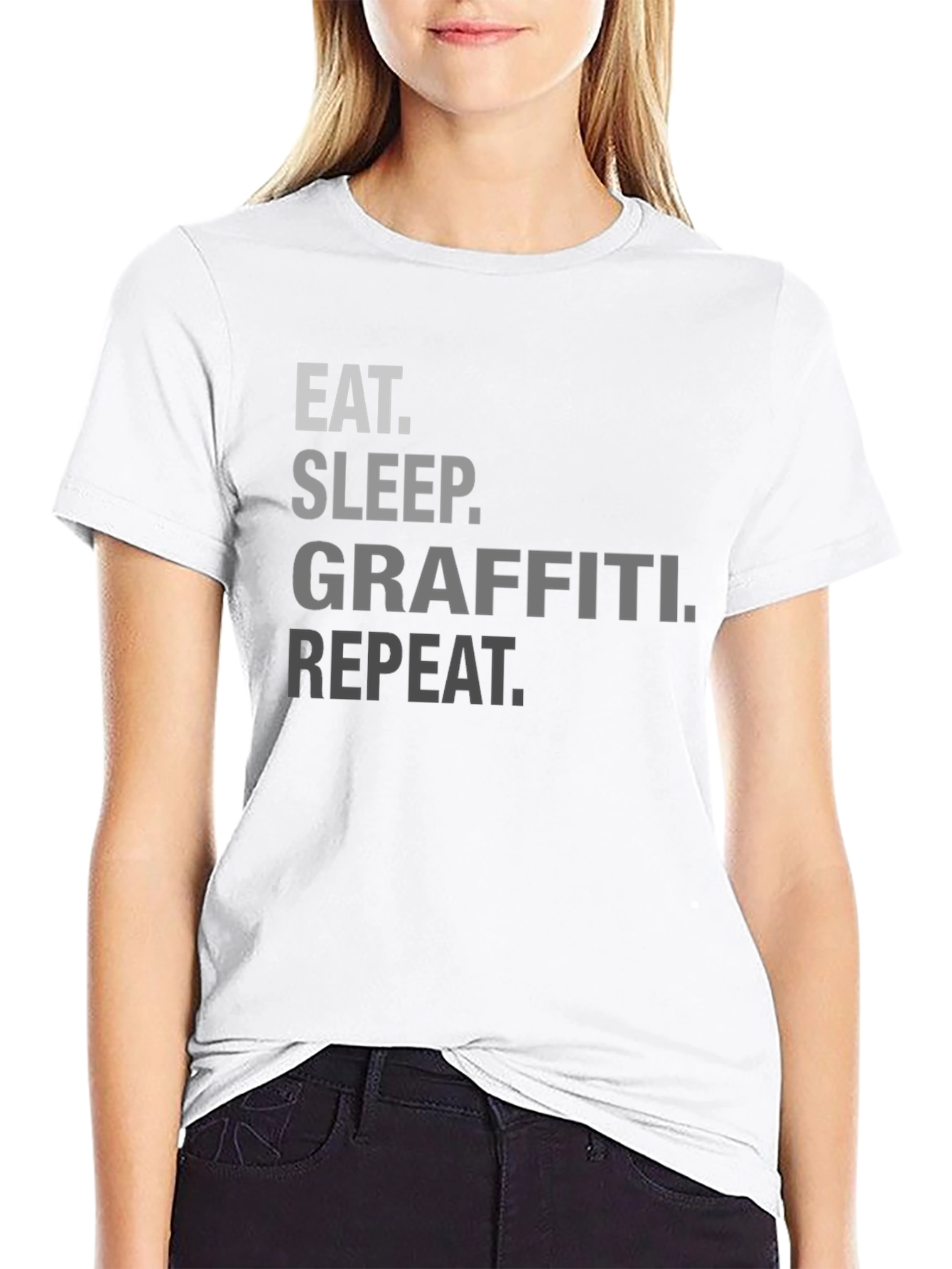 Eat Sleep Graffiti Repeat Black T-Shirt
