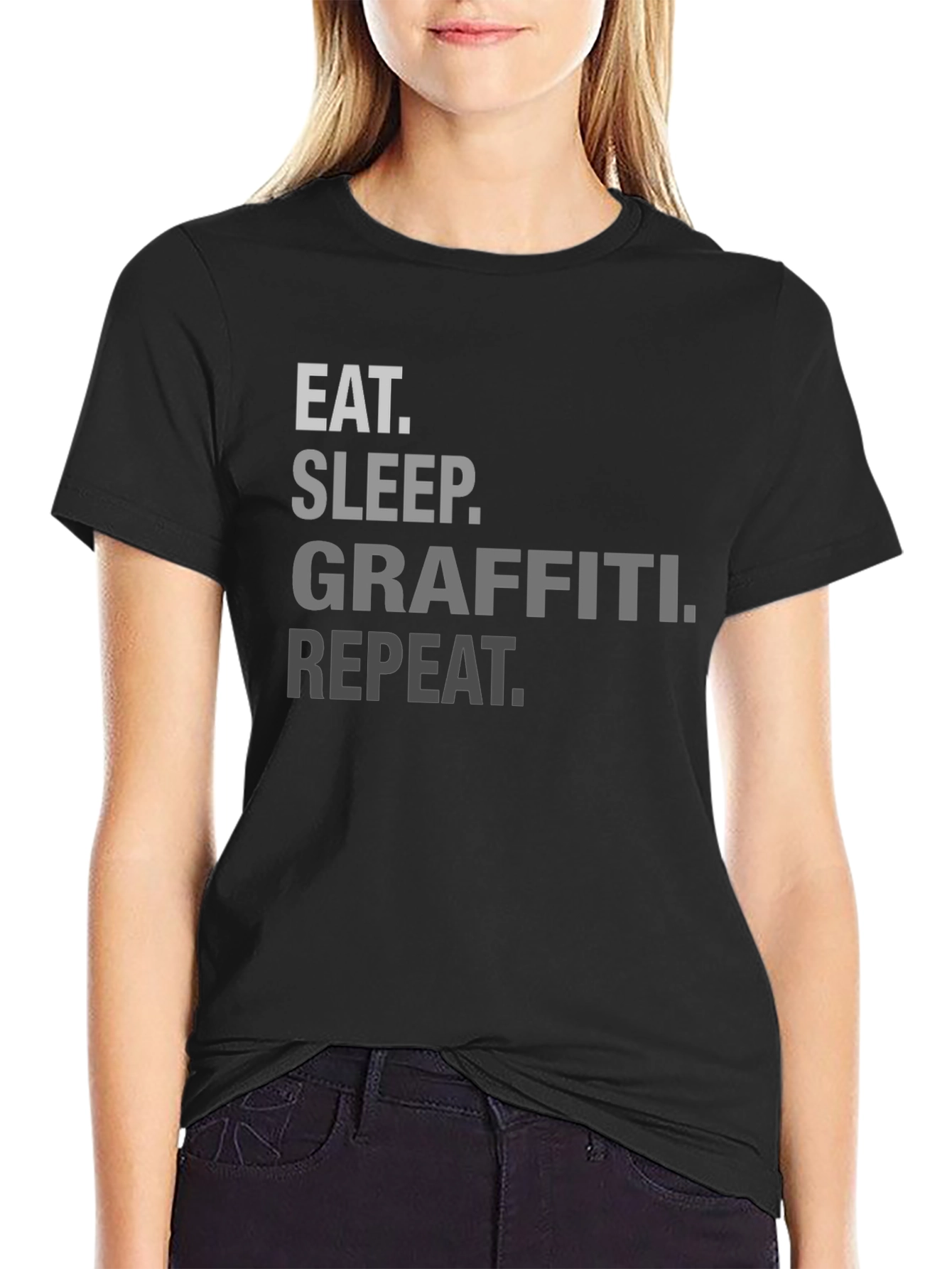 Eat Sleep Graffiti Repeat Black T-Shirt