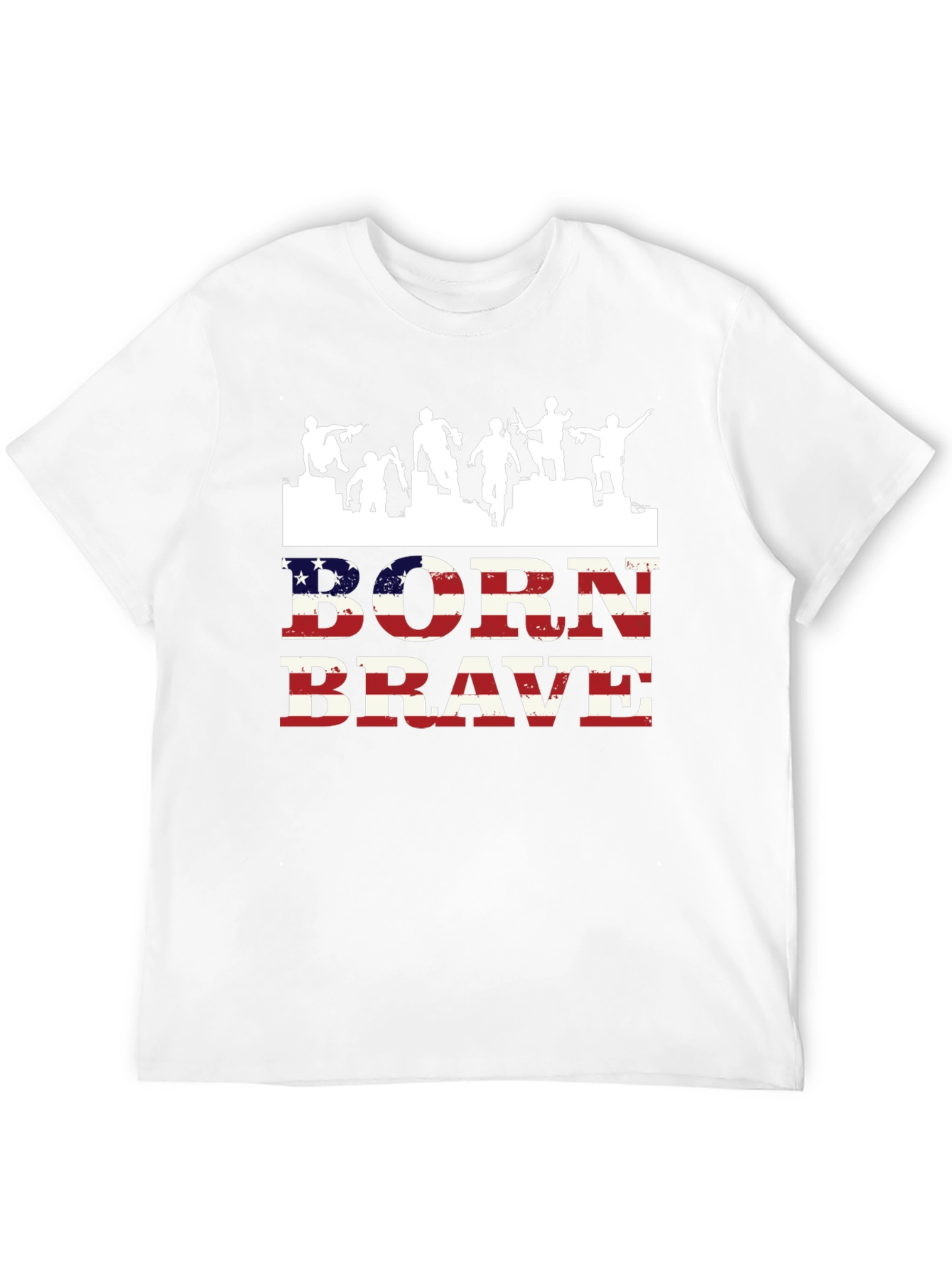 Born Brave Graphic Tee - Patriotic Mens T-Shirt