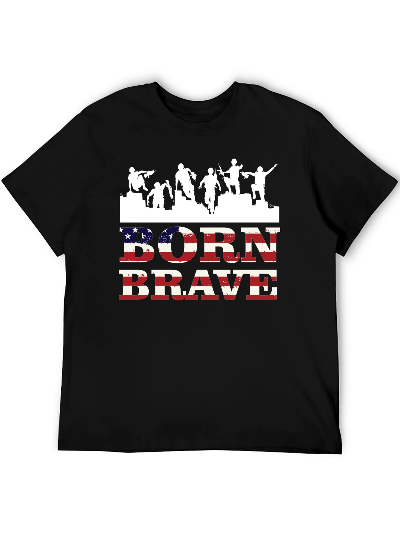 Born Brave Graphic Tee - Patriotic Mens T-Shirt