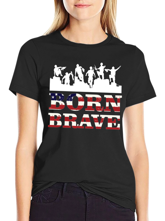 Born Brave Graphic Tee - Patriotic Mens T-Shirt