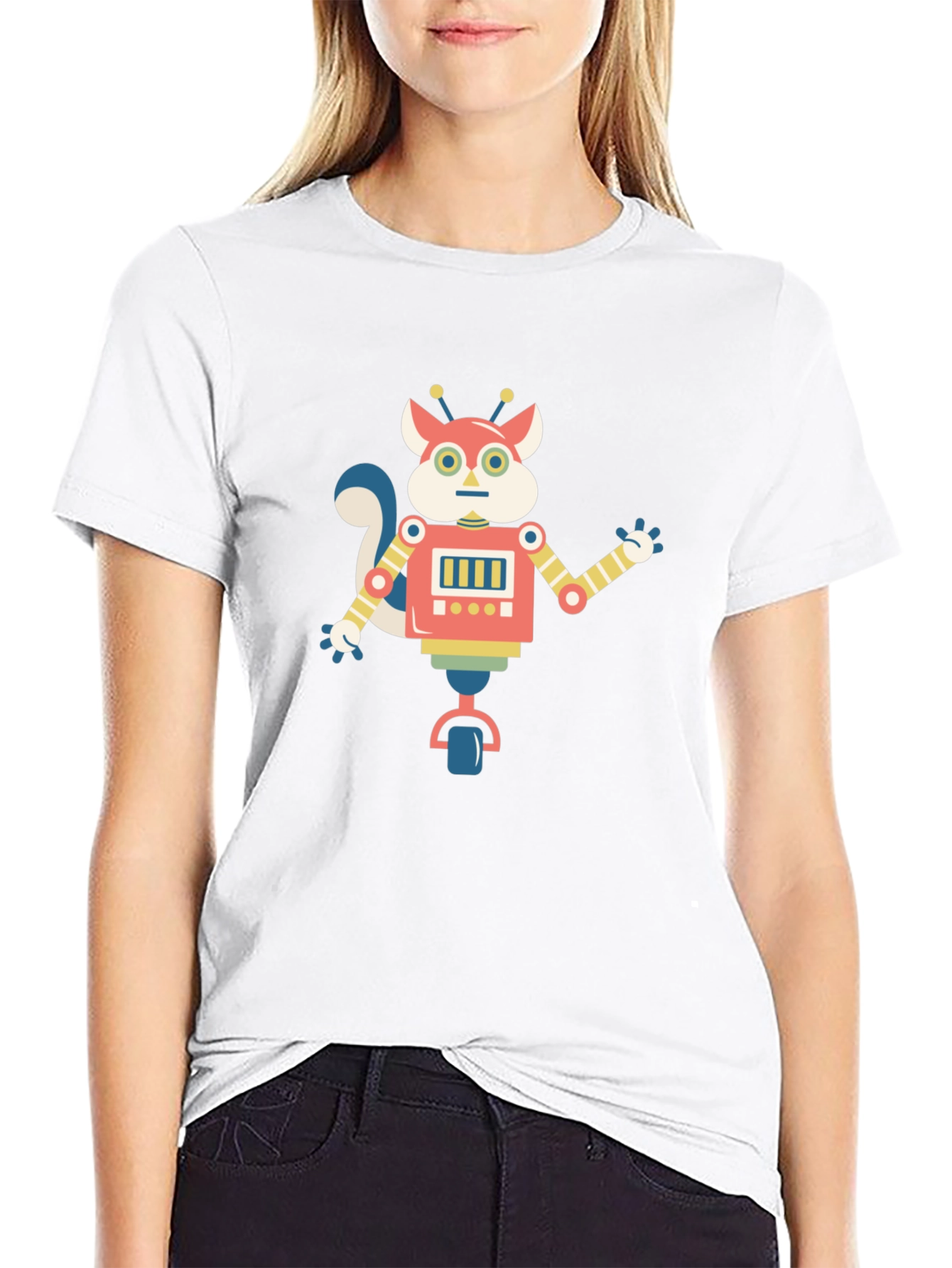 Robot Squirrel Graphic Tee - Quirky Fun Shirt