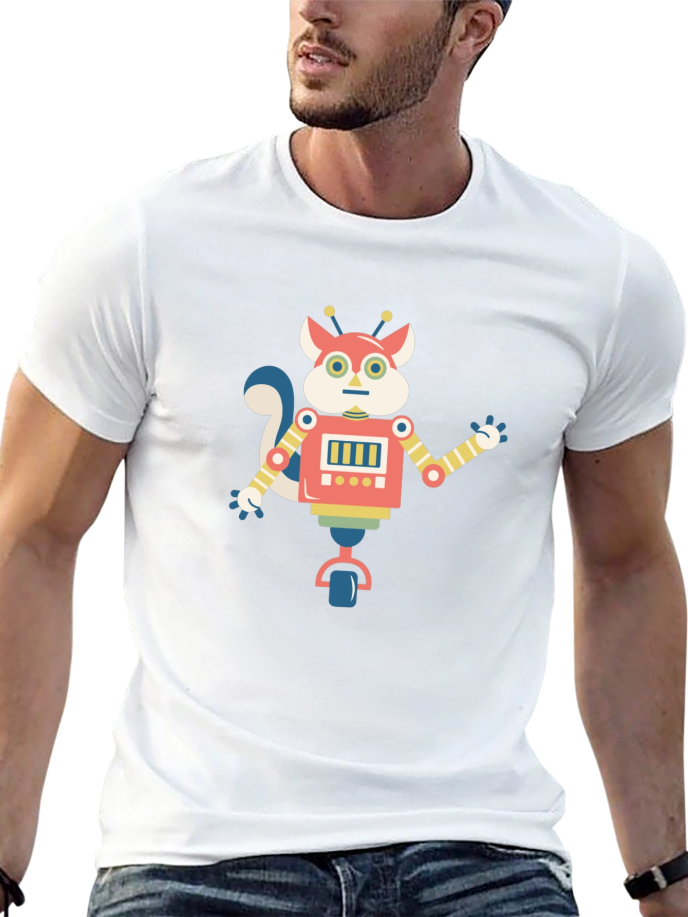 Robot Squirrel Graphic Tee - Quirky Fun Shirt