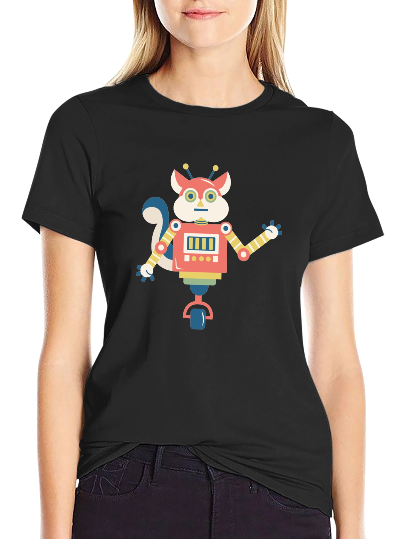 Robot Squirrel Graphic Tee - Quirky Fun Shirt