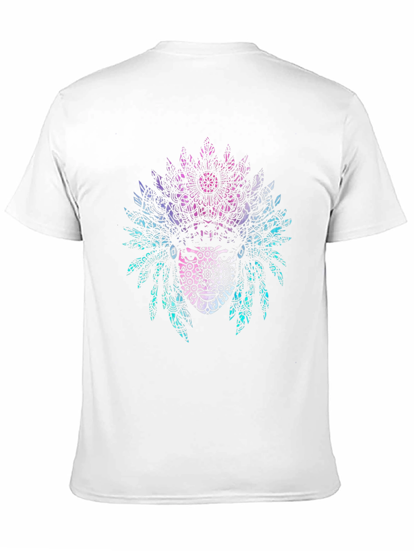 Tribal Mandala Headdress Graphic Tee - Black