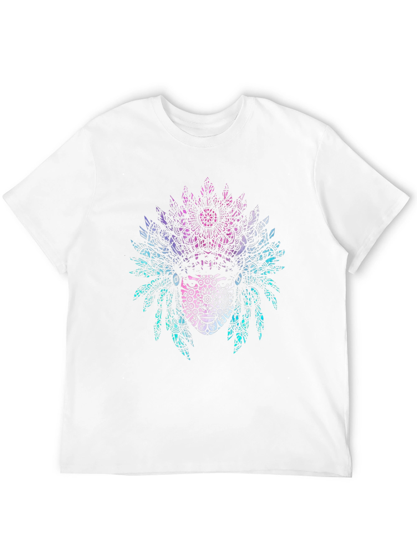 Tribal Mandala Headdress Graphic Tee - Black