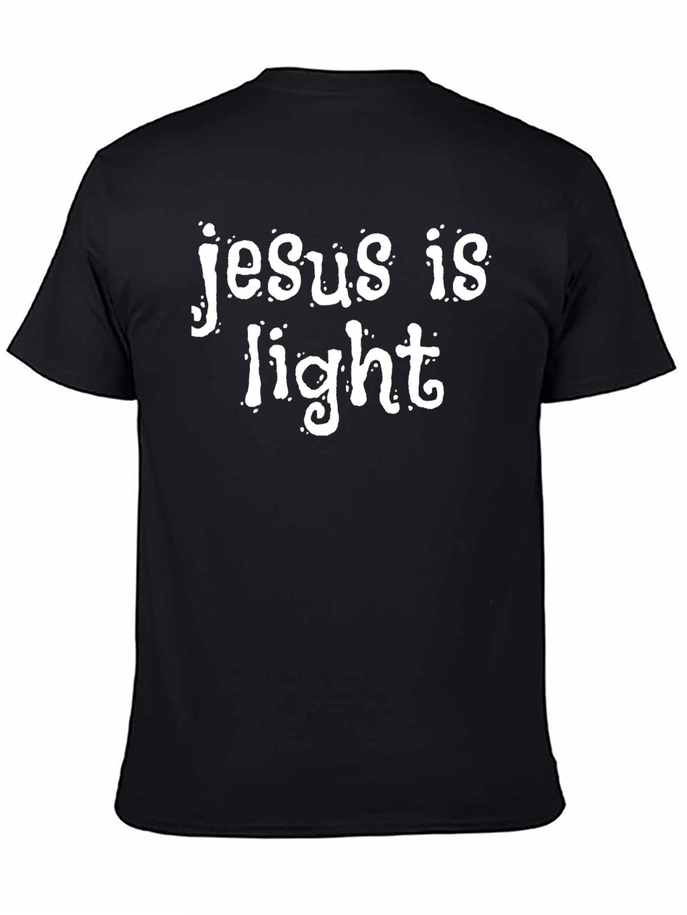Jesus is Light Graphic Print Black T-Shirt