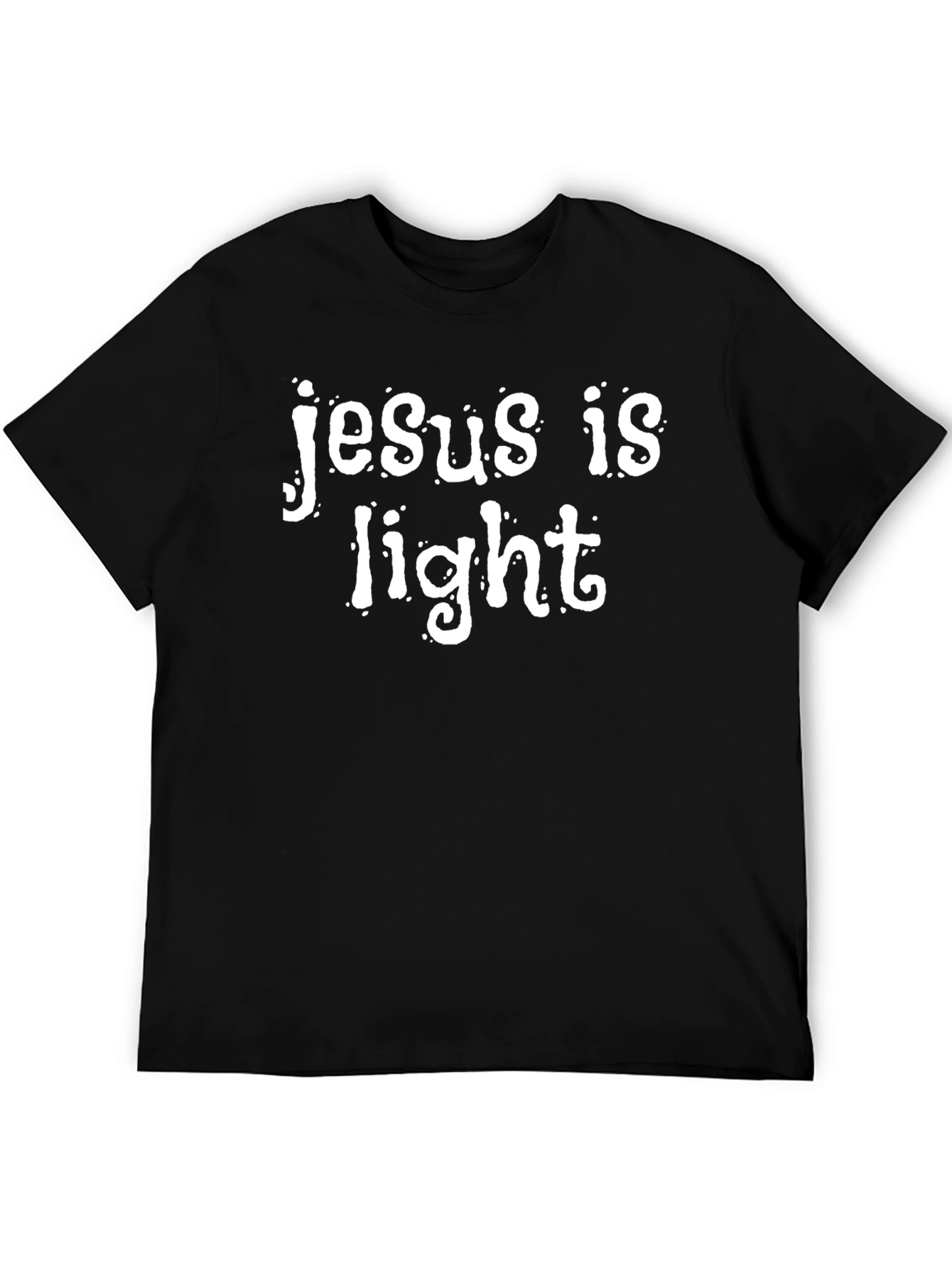 Jesus is Light Graphic Print Black T-Shirt