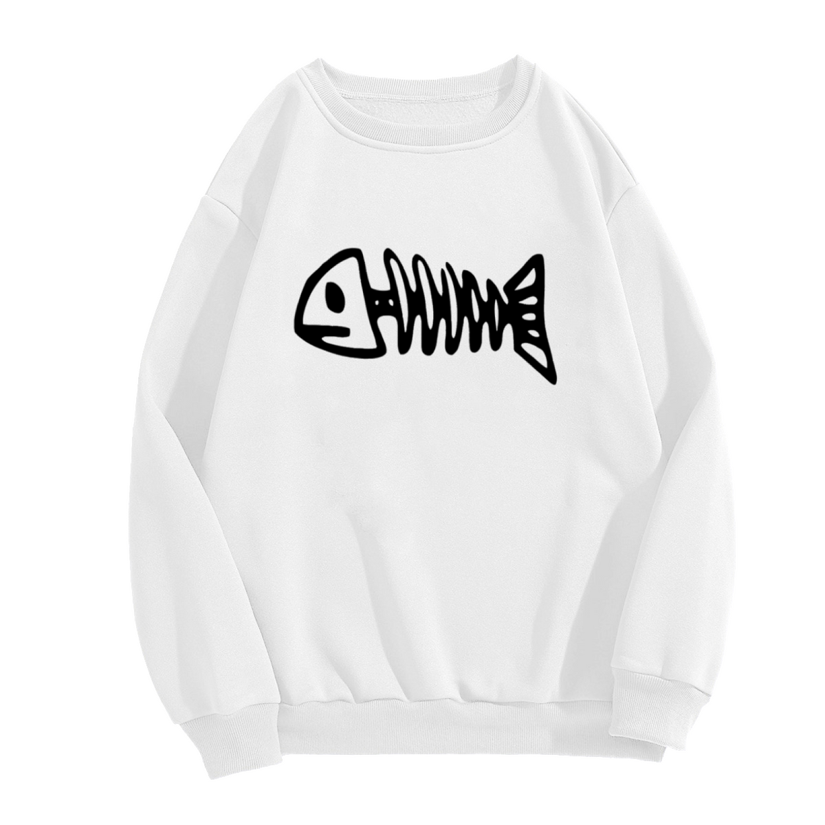 Bold Fish Skeleton Art & Fish Graphic ԲÁìÎÀÒÂ - Unique Design Pullover Sweatshirt