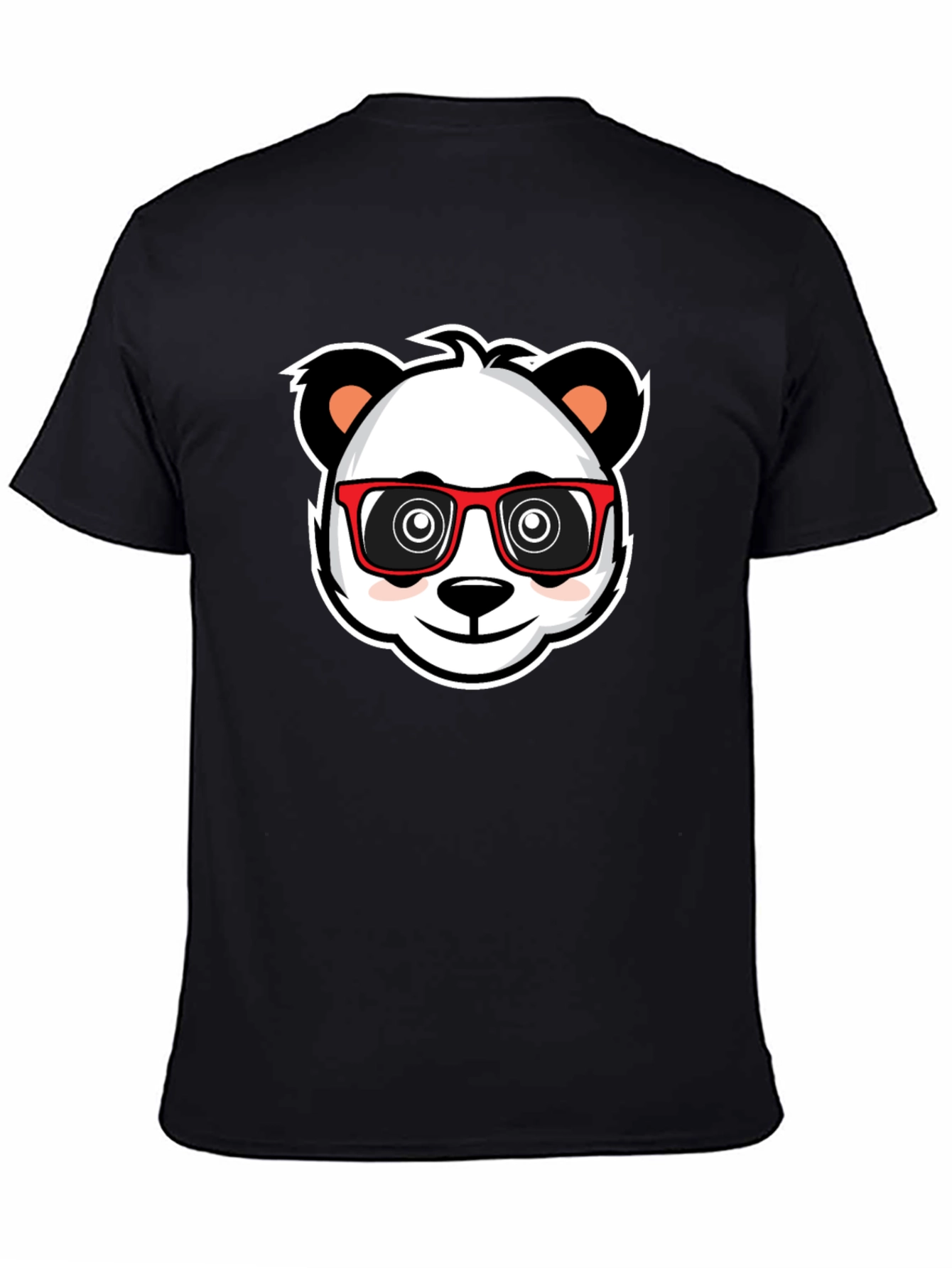 Cool Panda in Glasses Black T-Shirt