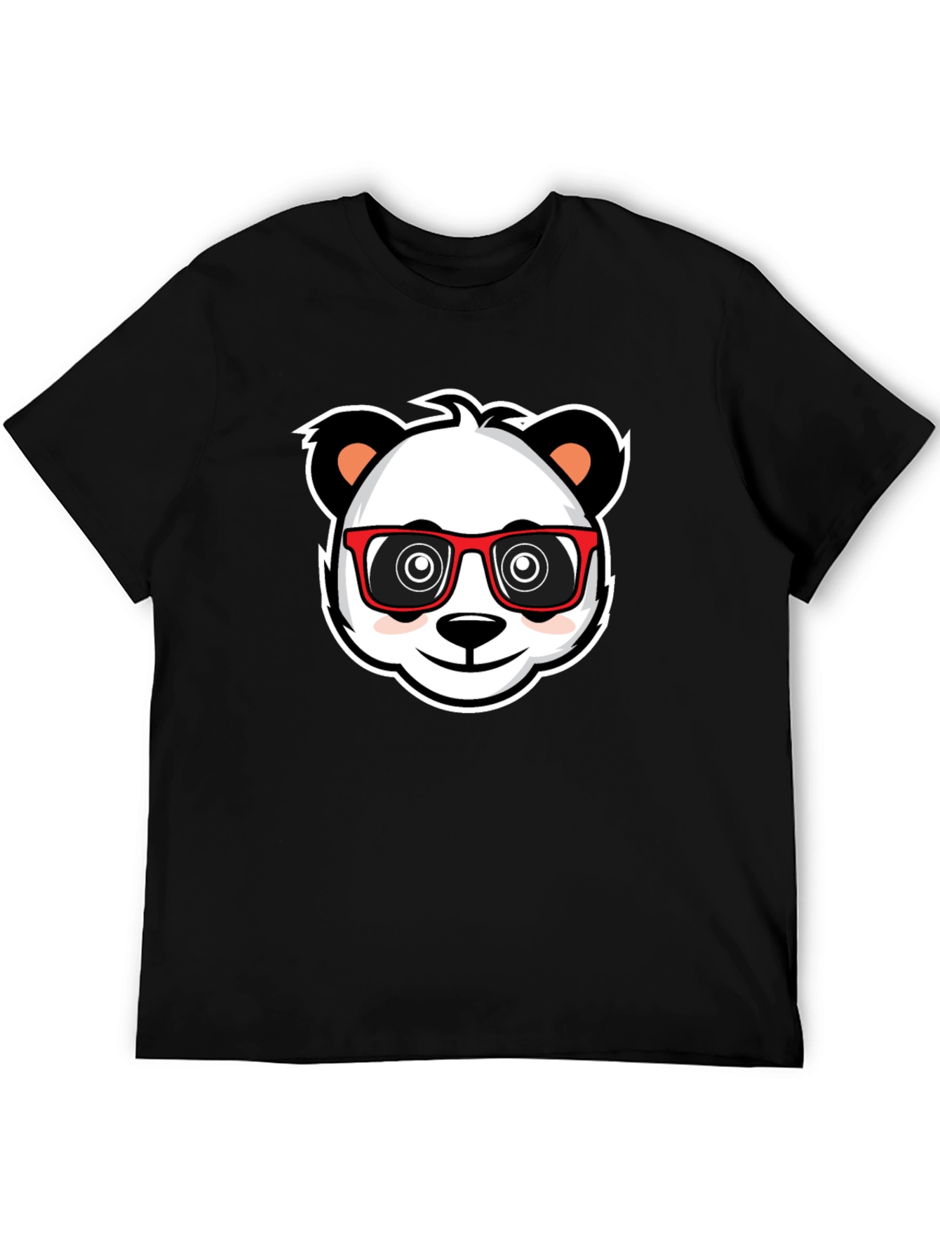 Cool Panda in Glasses Black T-Shirt
