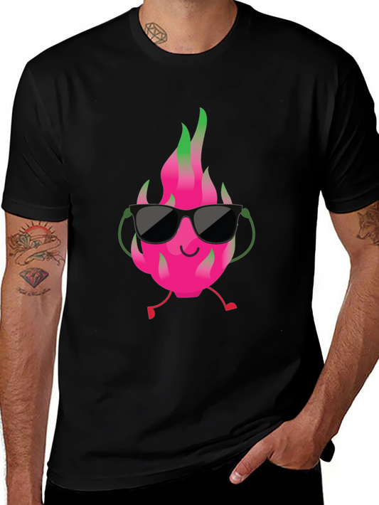 Cool Dragon Fruit Graphic Tee - Black T-Shirt