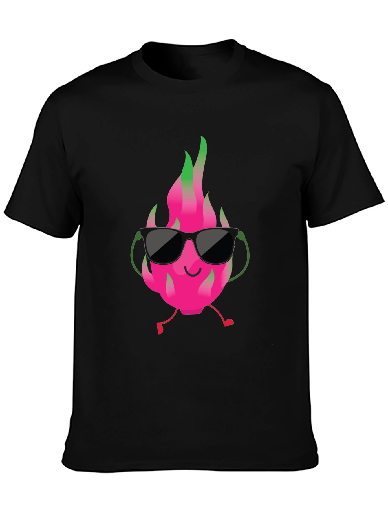 Cool Dragon Fruit Graphic Tee - Black T-Shirt