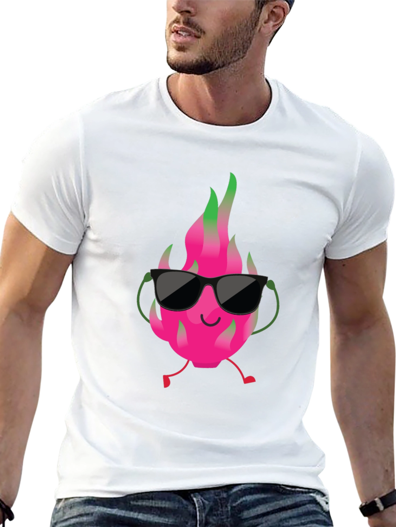 Cool Dragon Fruit Graphic Tee - Black T-Shirt