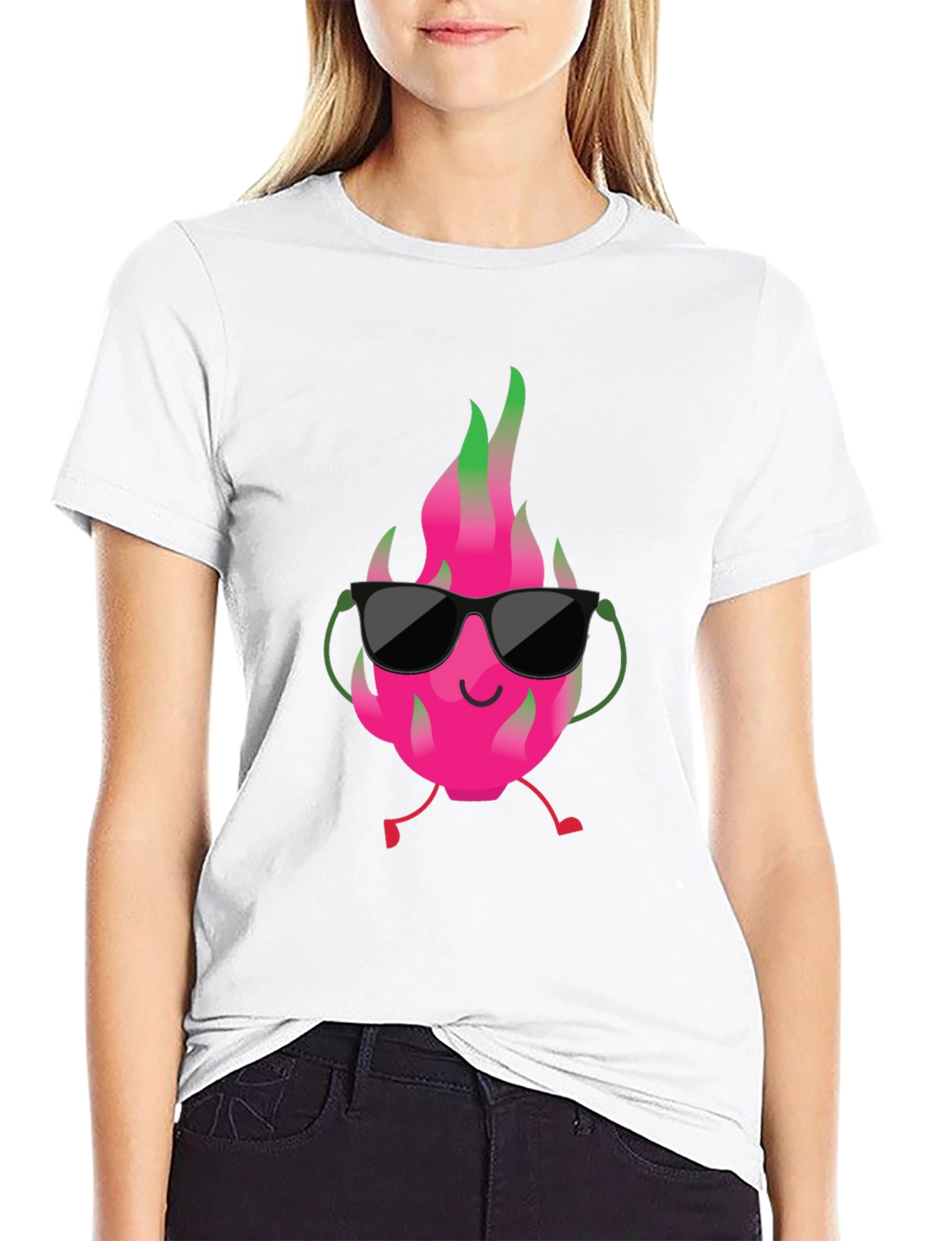 Cool Dragon Fruit Graphic Tee - Black T-Shirt
