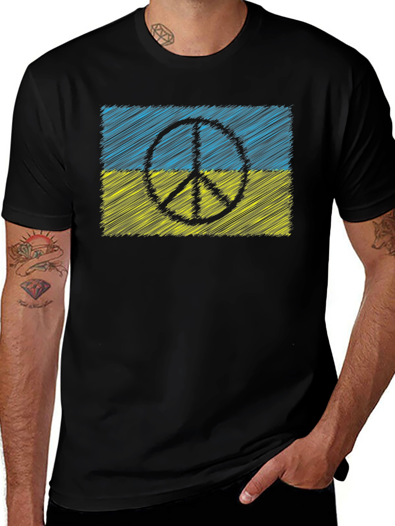 Ukraine Peace Sign Flag T-Shirt
